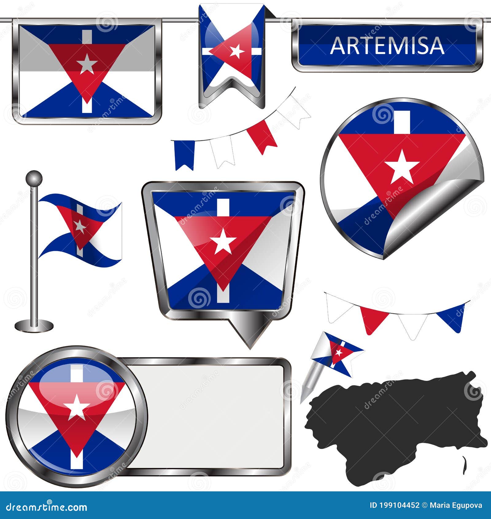 glossy flags of artemisa, cuba