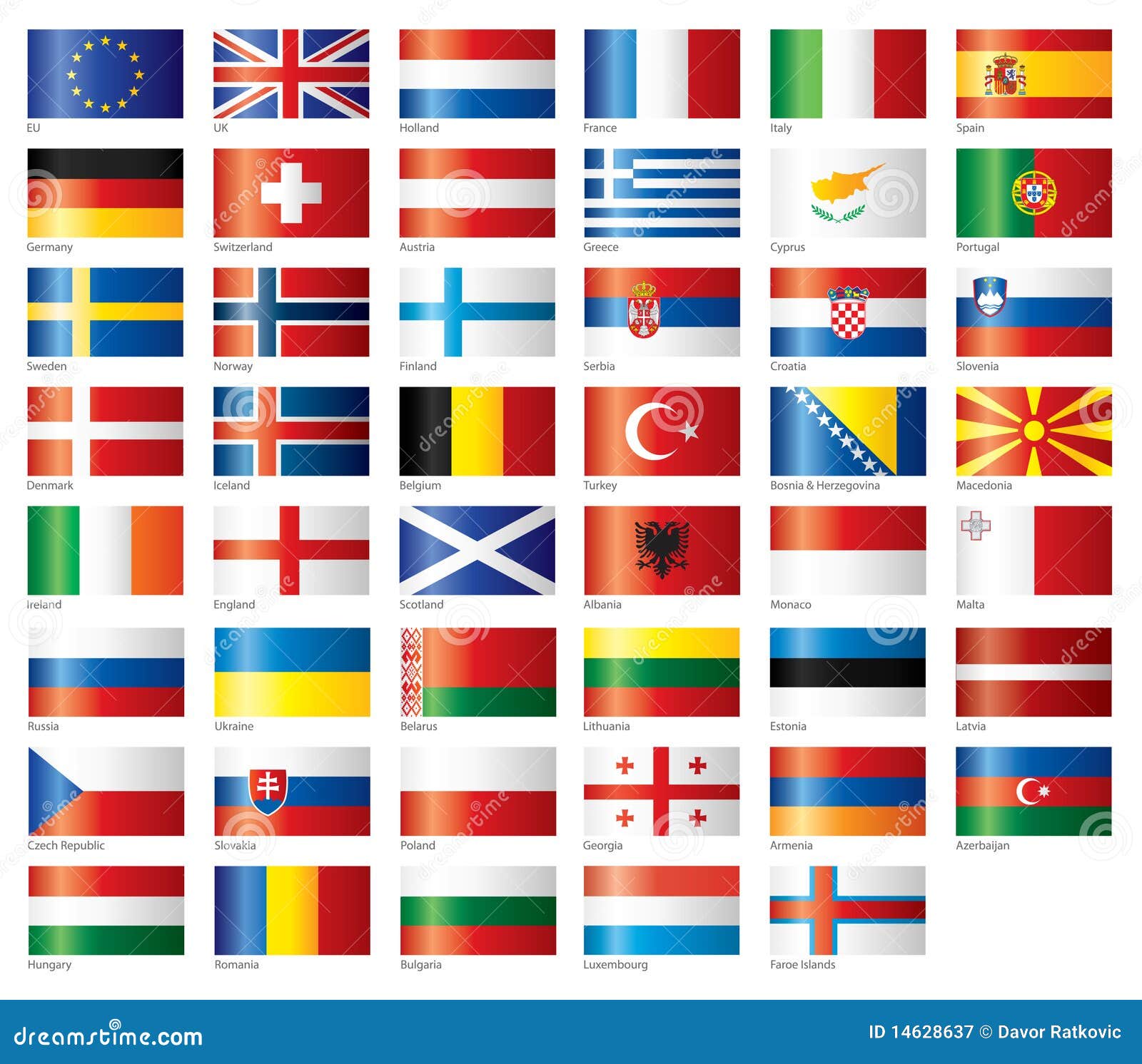 flags of european countries with names