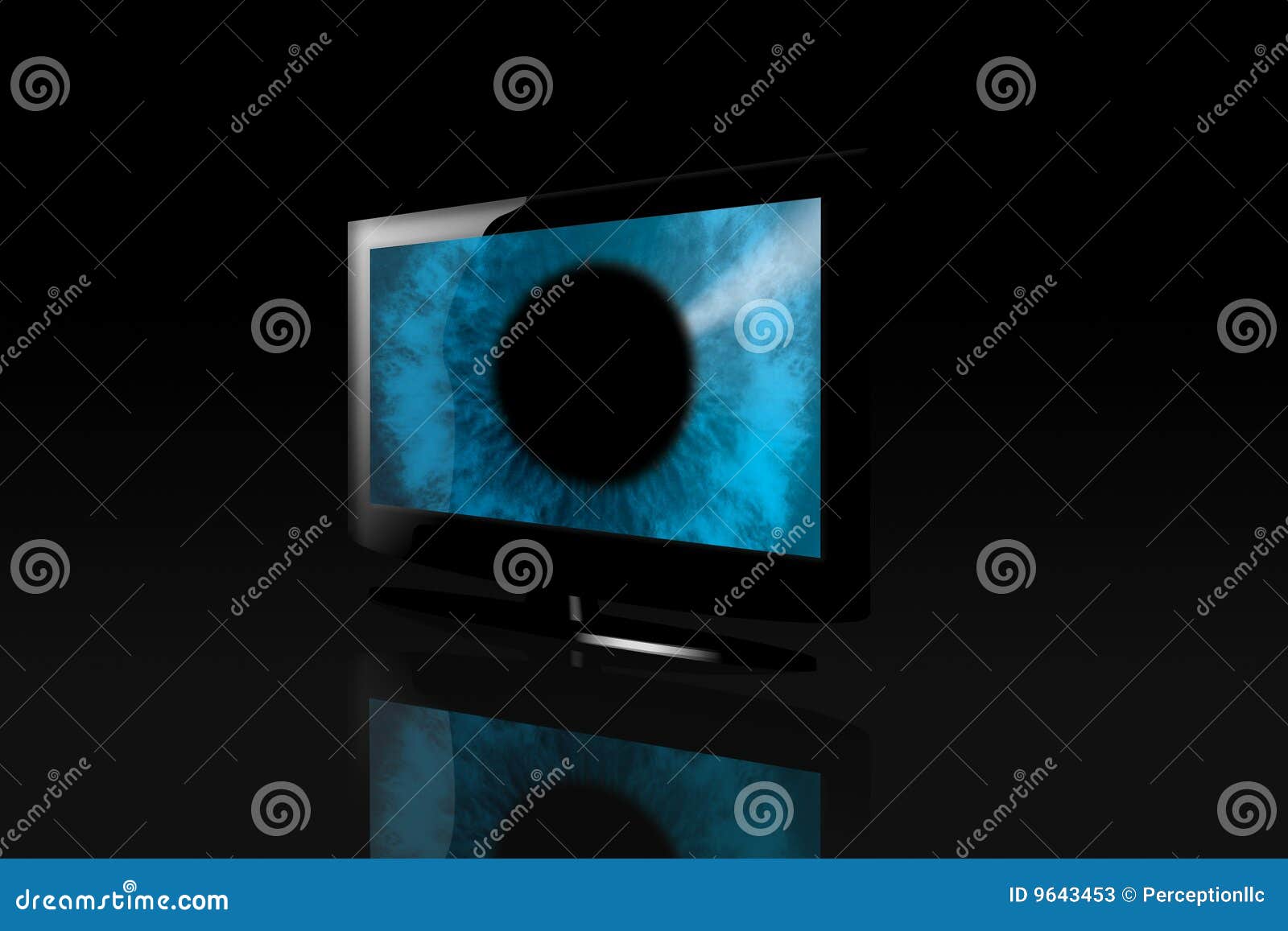 Glossy Flat Screen TV with Eye Stock Illustration Illustration of flat, glossy 9643453