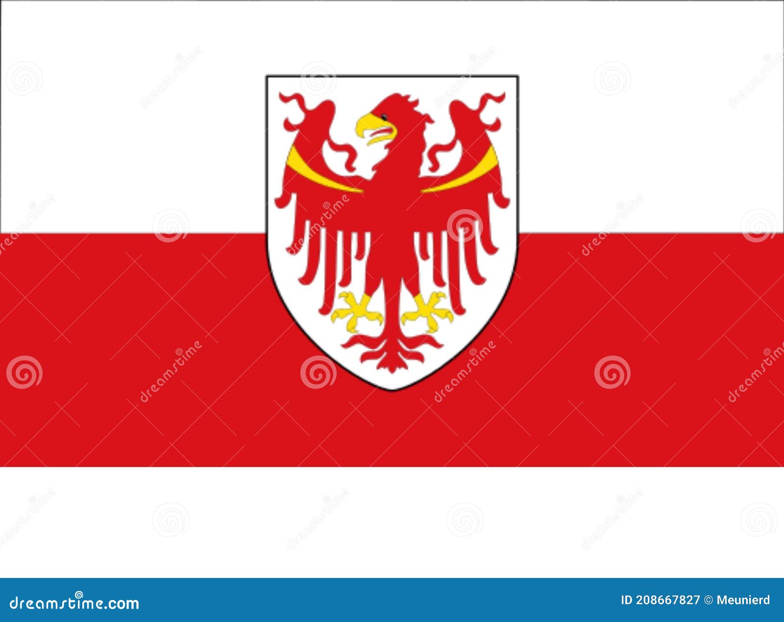 glossy glass flag of people of south tyrol
