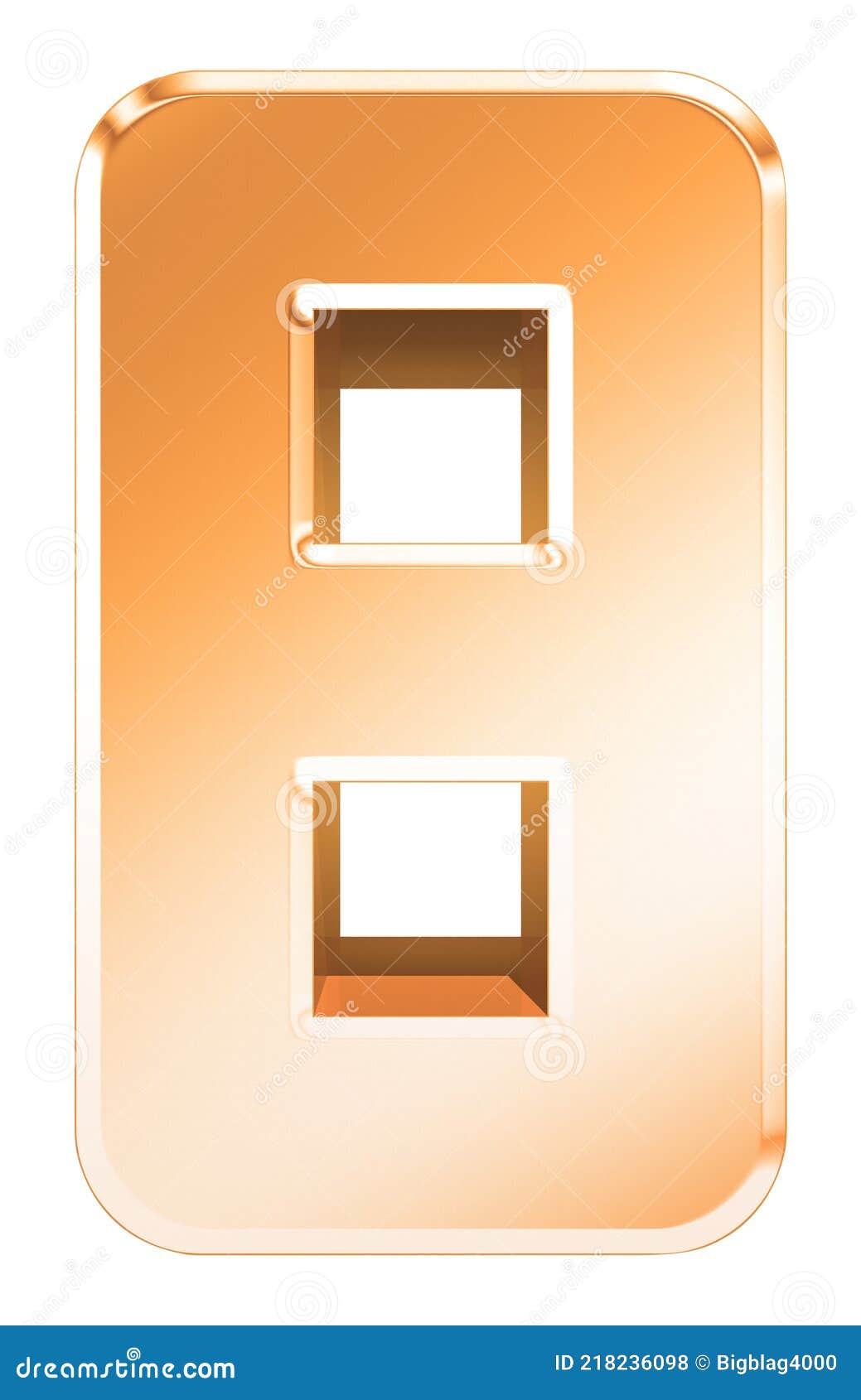 glossy golden number  on white background.rendered 3d font.art font.