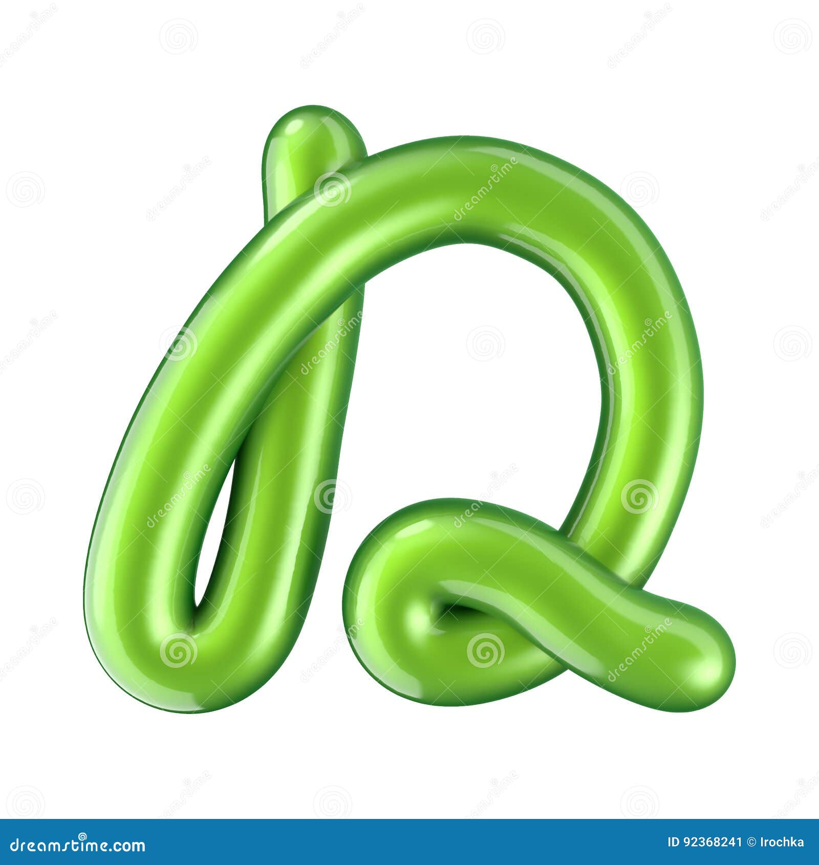 Glossy Green Letter D Uppercase. 3D Rendering Stock Illustration ...