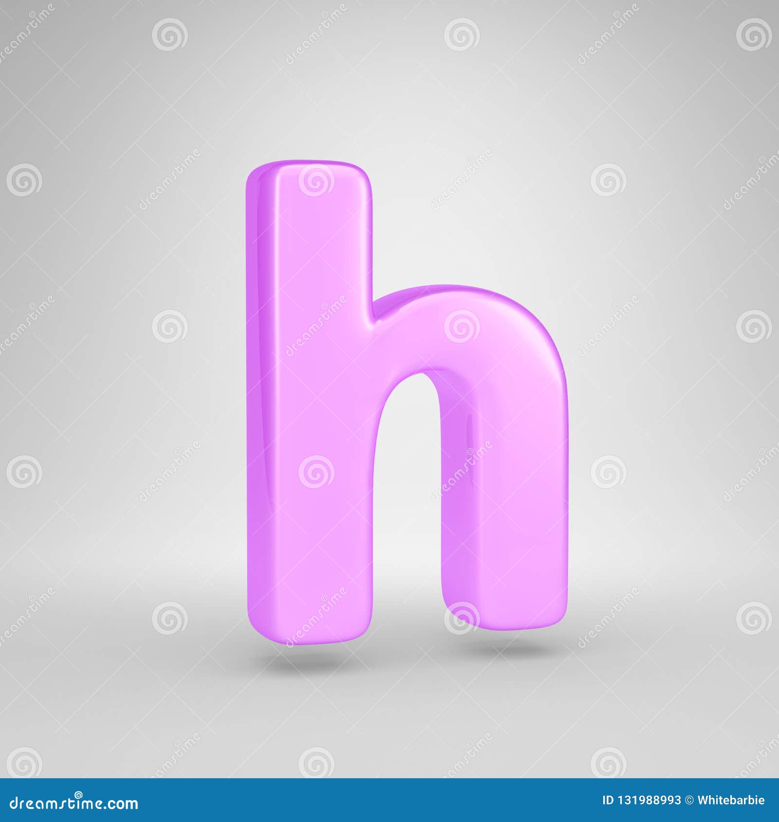 Glossy Pink Bubble Gum Letter H Lowercase Isolated On ...