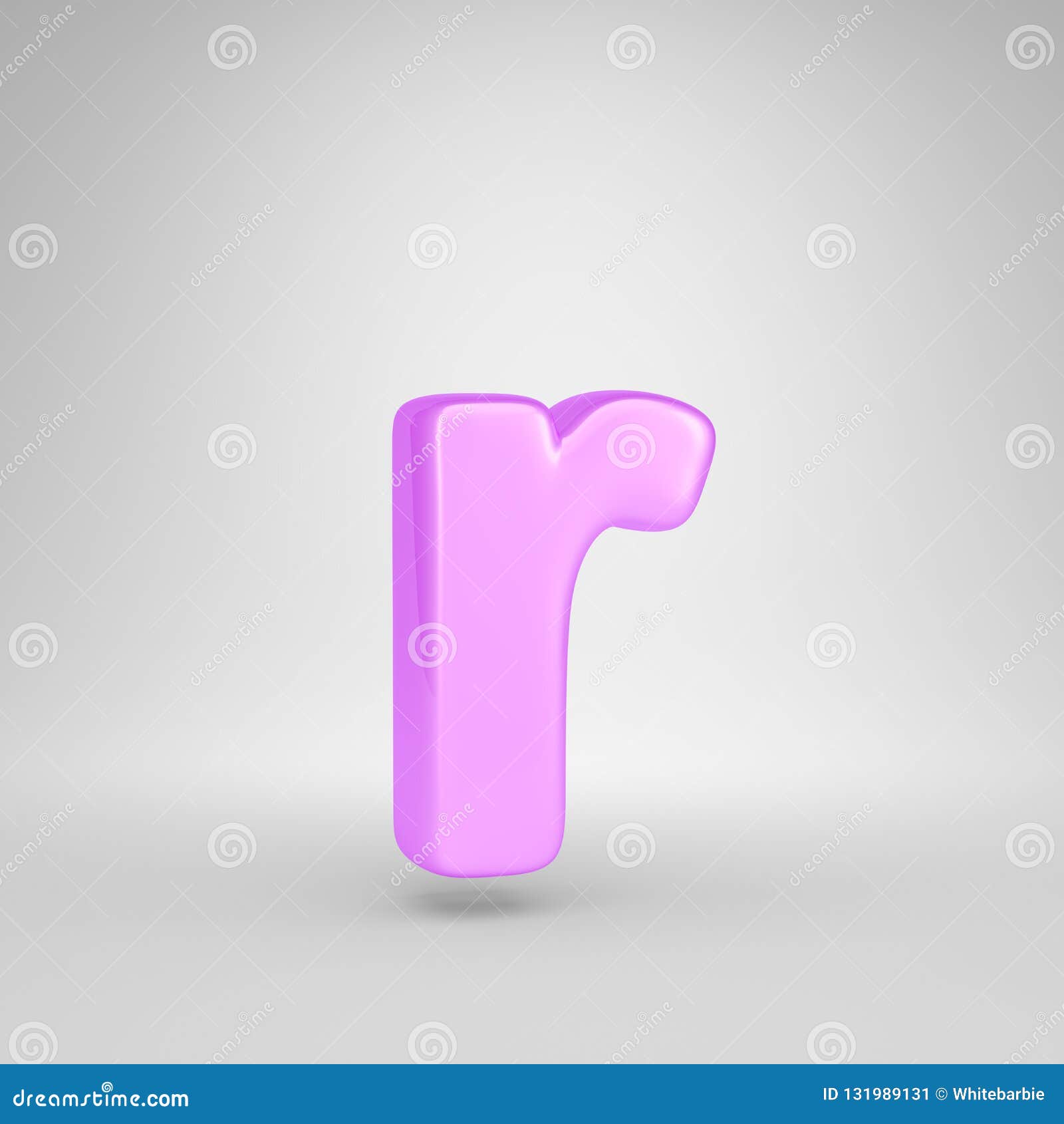 Glossy Pink Bubble Gum Letter R Lowercase Isolated On White Background ...