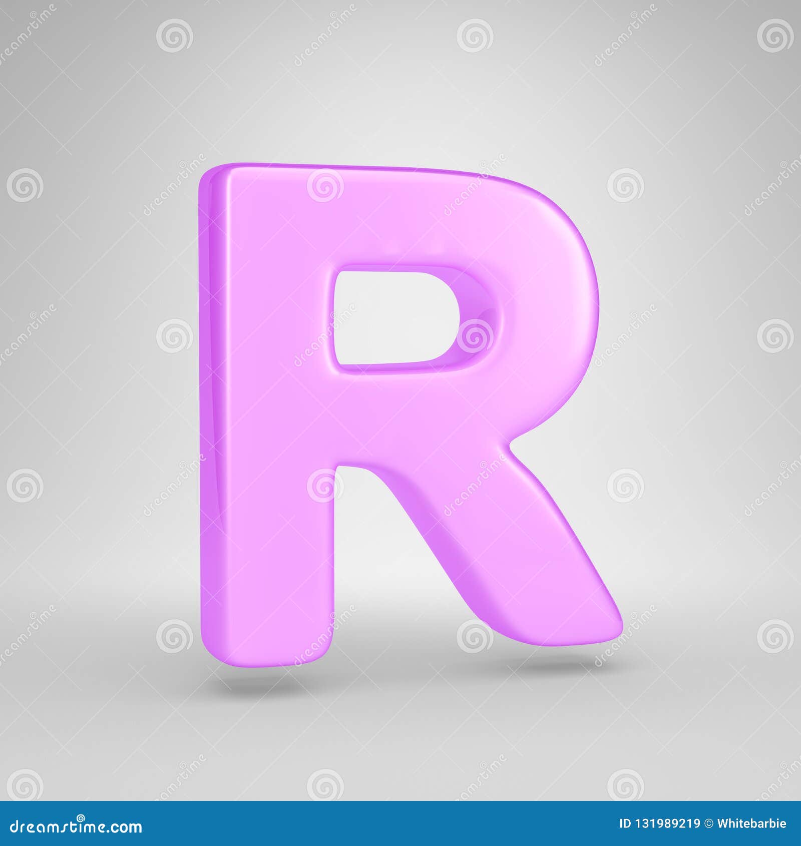Glossy Pink Bubble Gum Letter R Uppercase Isolated on White Background ...
