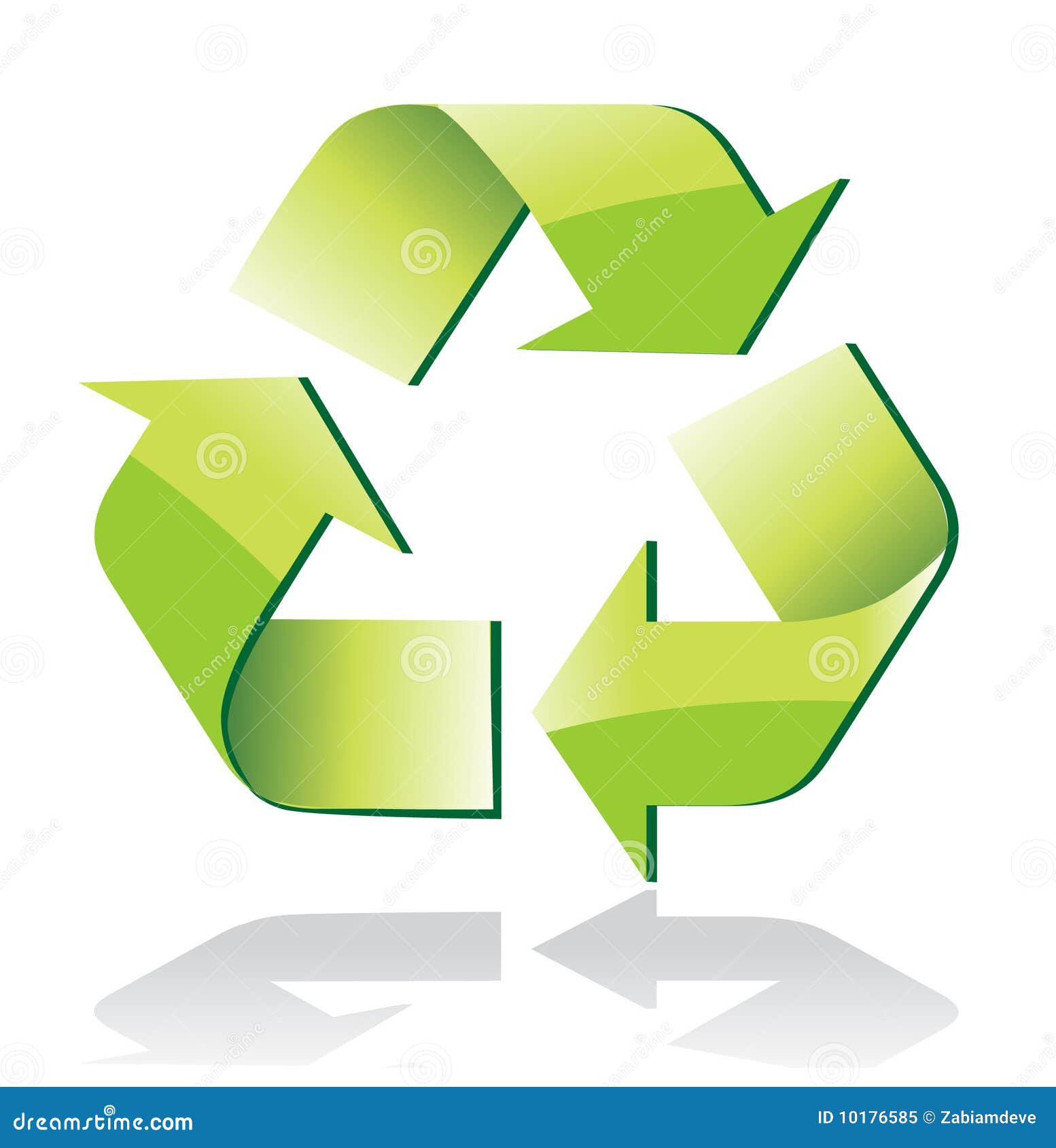 Glossy recycle symbol stock vector. Illustration of recycling 10176585