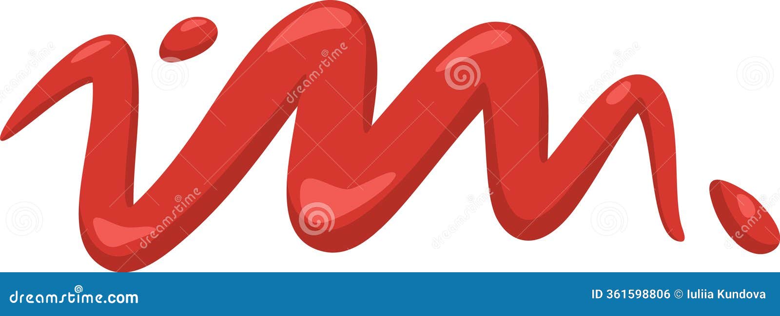 glossy red sauce or ketchup letters forming the phrase i m, creating a playful and vibrant effect. perfect for enhancing