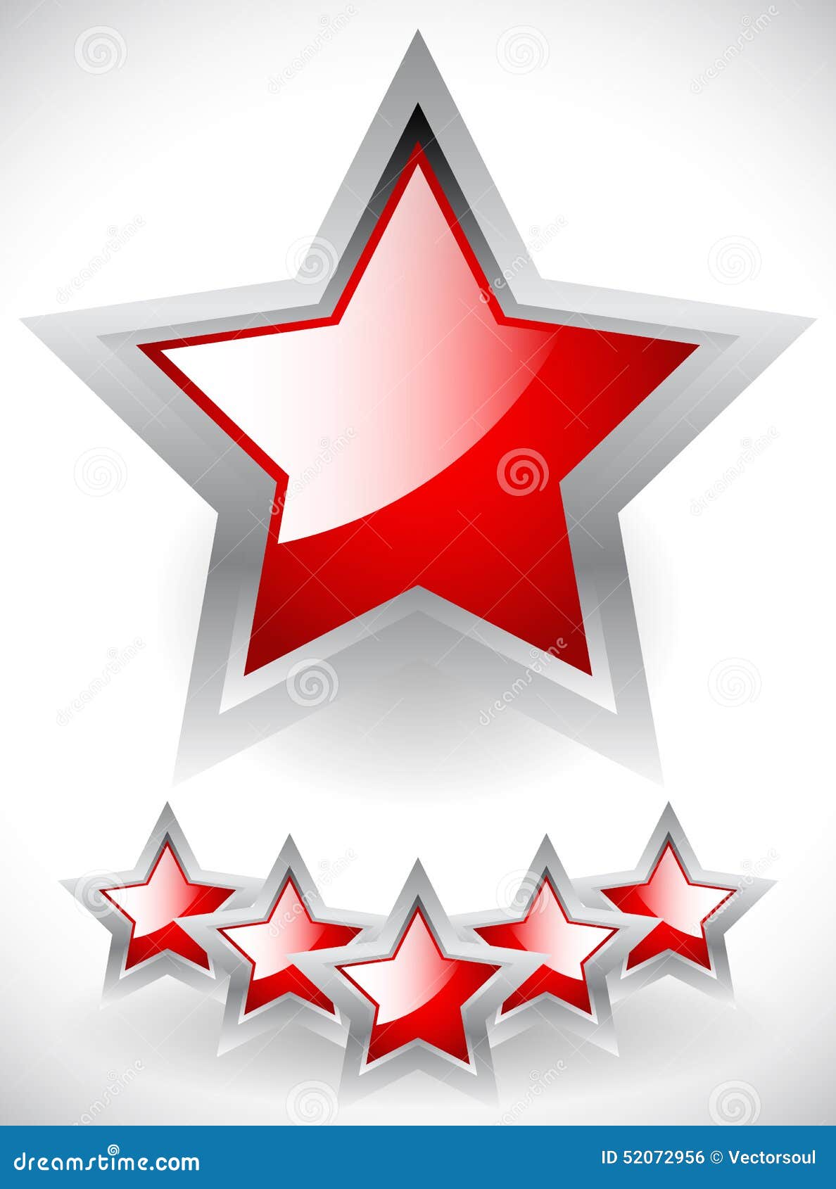 Glossy Red Stars with Gray Frame Stock Vector - Illustration of