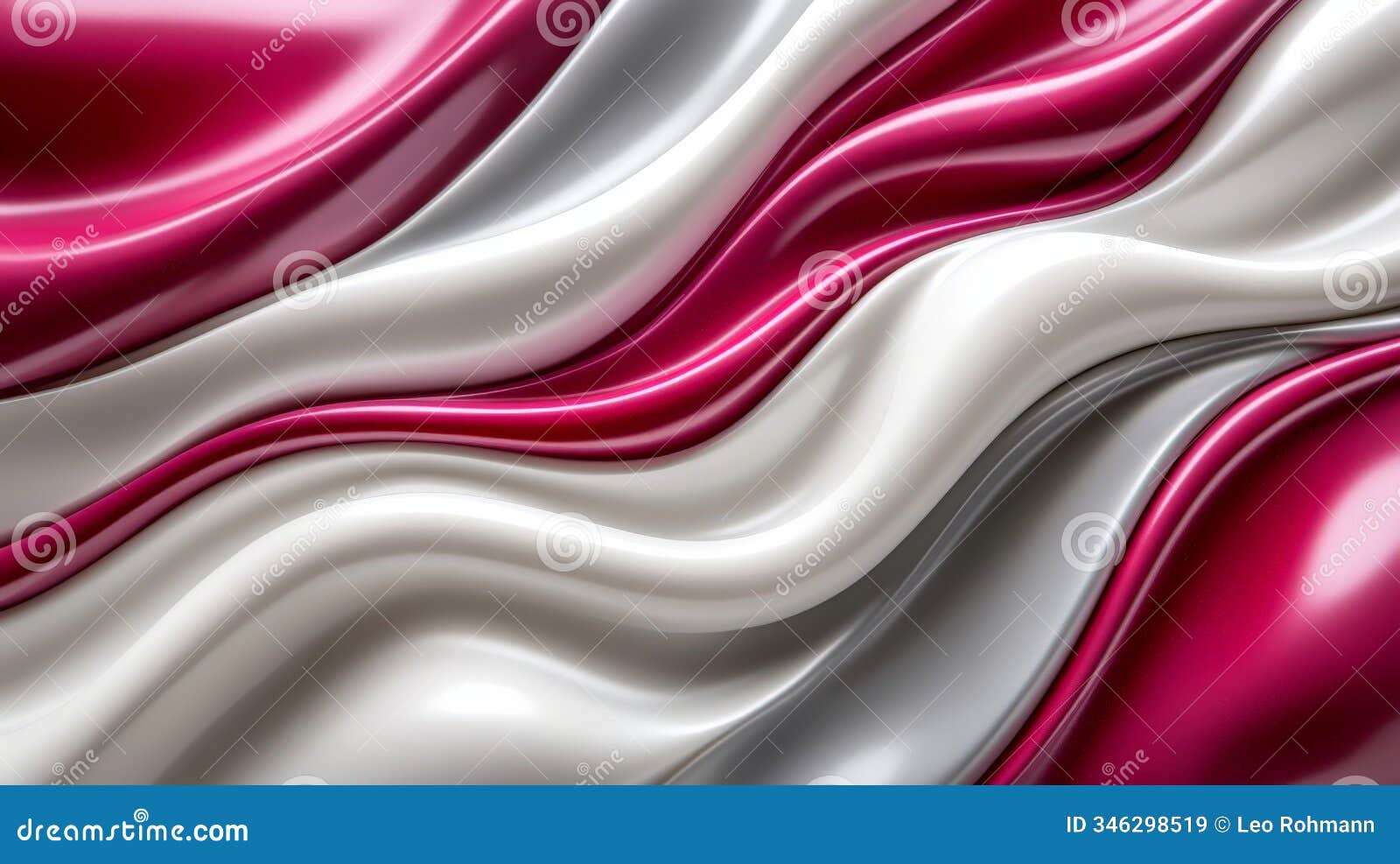 glossy red, white, and silver abstract wave like patterns with metallic textures and reflective highlights, evoking a sense of