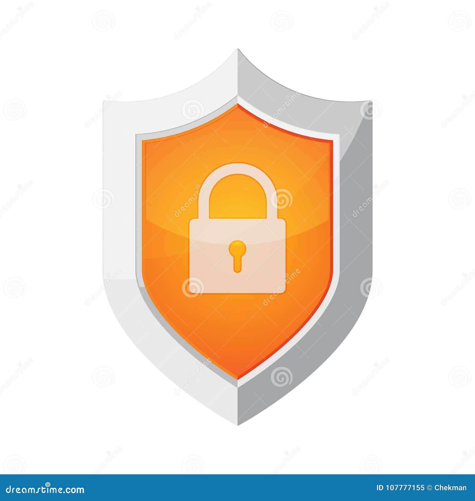 Shield with Padlock Icon. Vector Illustration Stock Illustration