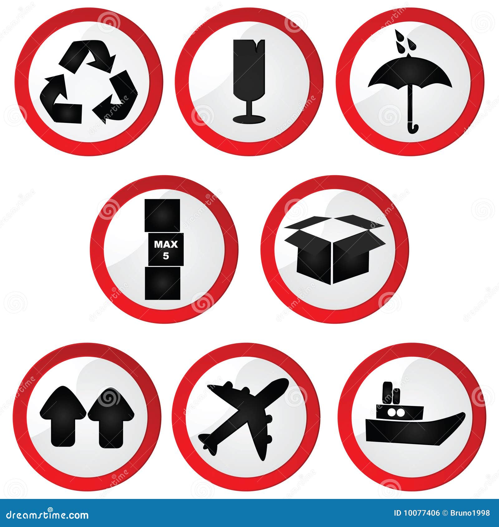 Glossy shipping signs stock vector. Illustration of instructions 10077406