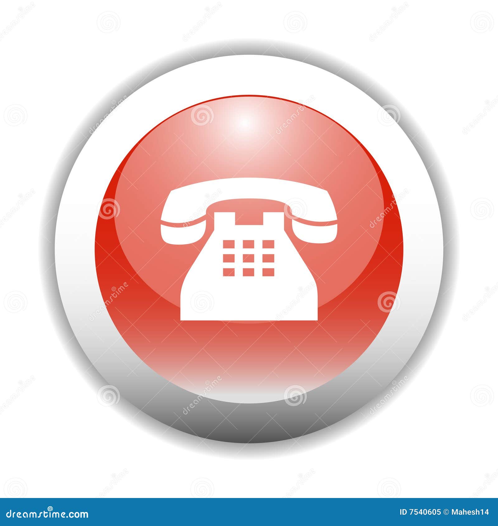 glossy telephone sign icon button