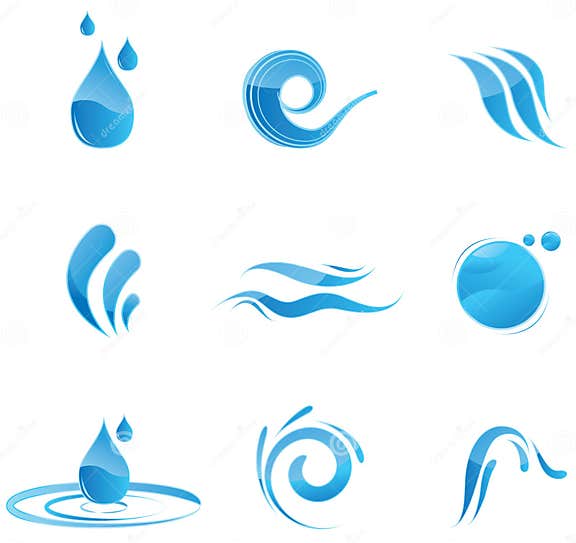 Glossy water icons stock vector. Illustration of isolated - 18639251