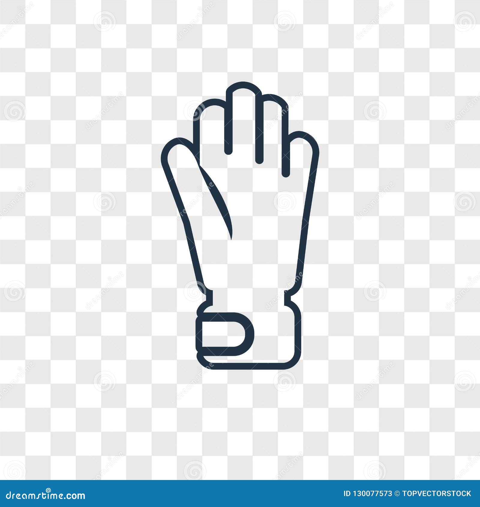 Glove Concept Vector Linear Icon Isolated on Transparent Background