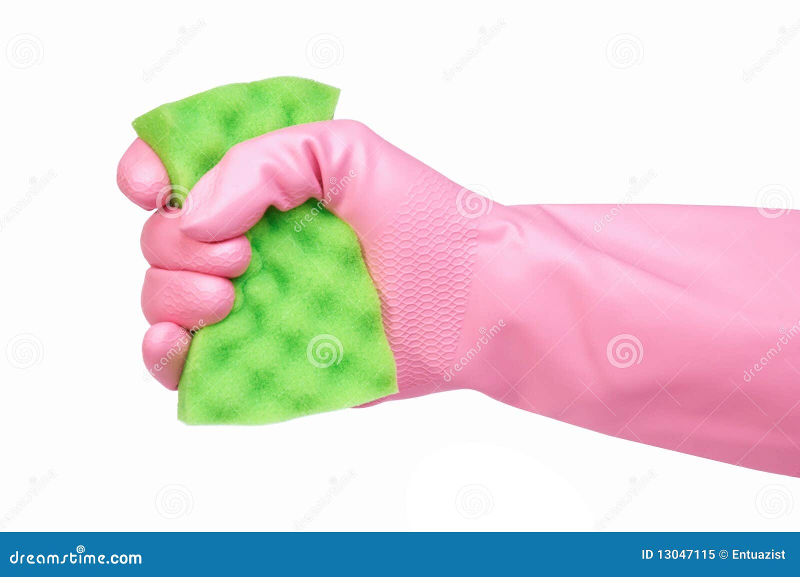 Glove Holding Sponge Isolated on White Stock Image Image of plastic