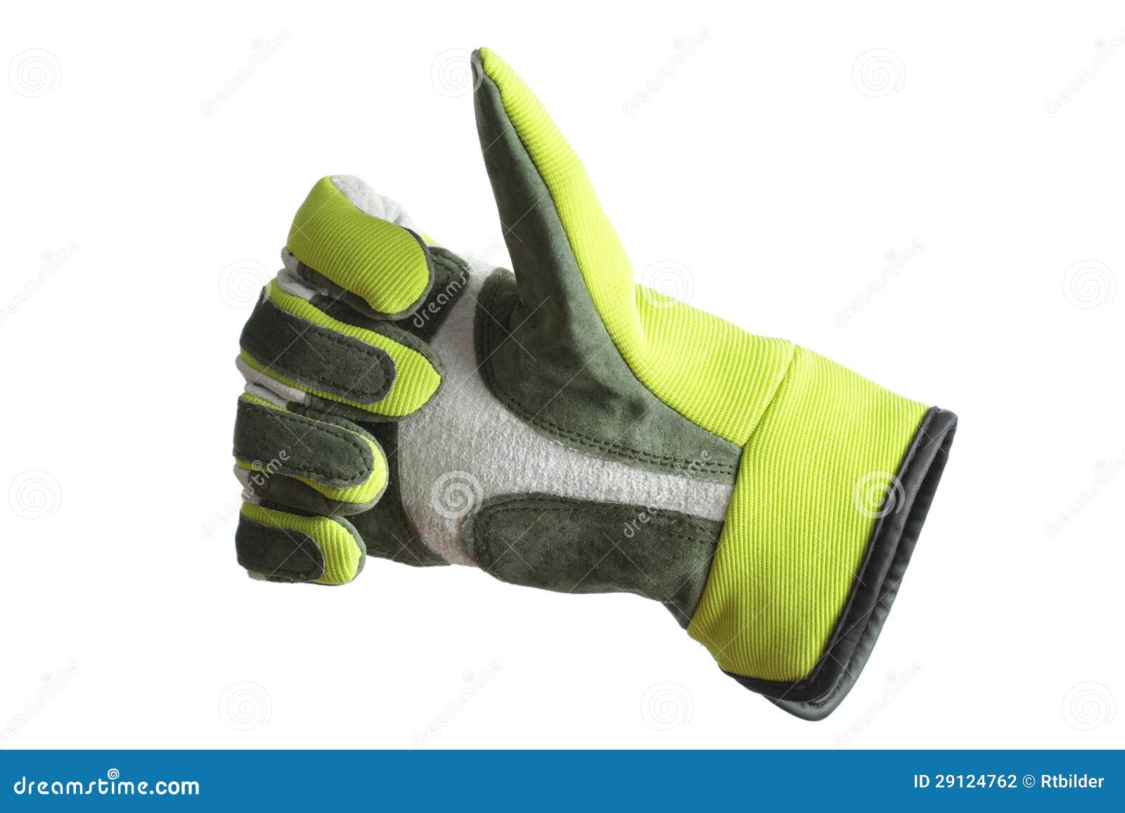 Glove with thumb up stock photo. Image of excellent, business 29124762