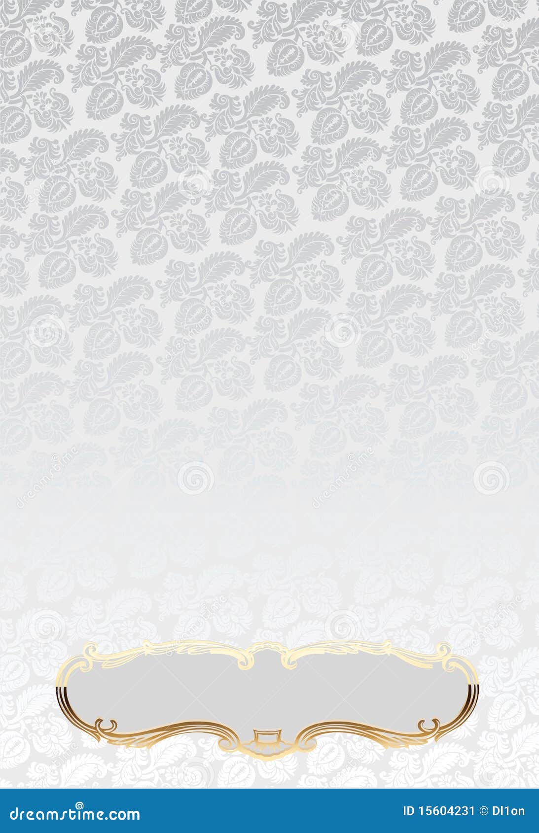 Glow Gold Antic Frames Over Silver Wallpaper Stock Vector
