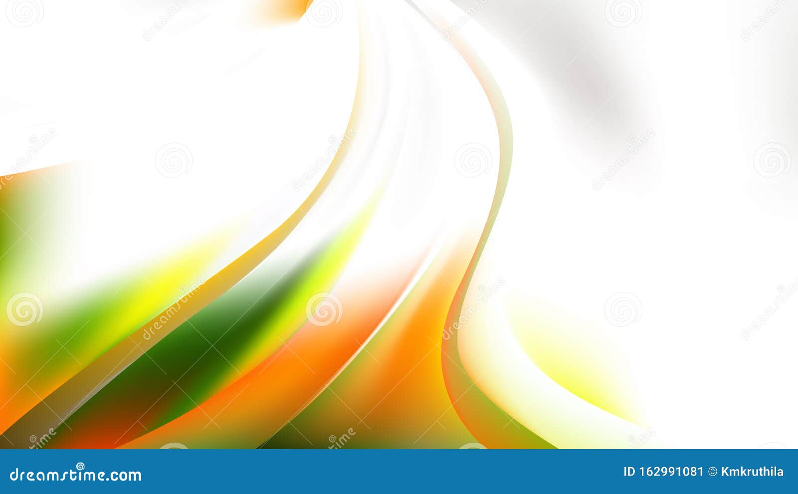 Glowing Abstract Orange White and Green Wave Background Vector Art Stock Vector Illustration