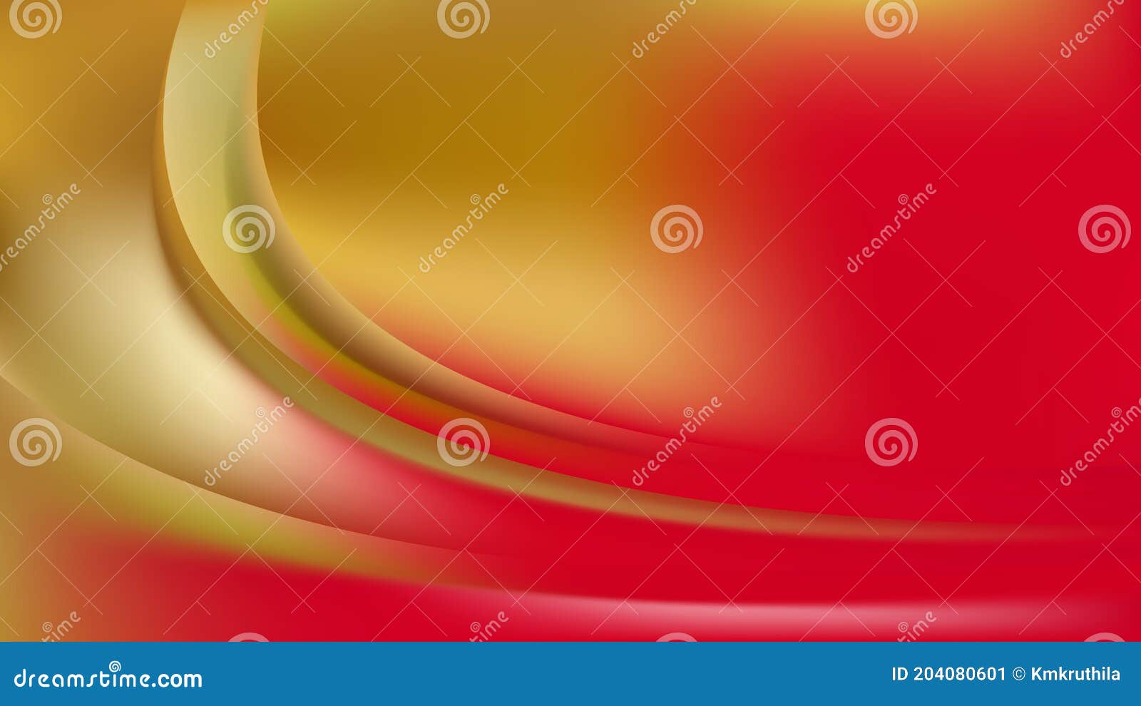 Glowing Abstract Red and Gold Wave Background Vector Stock Illustration