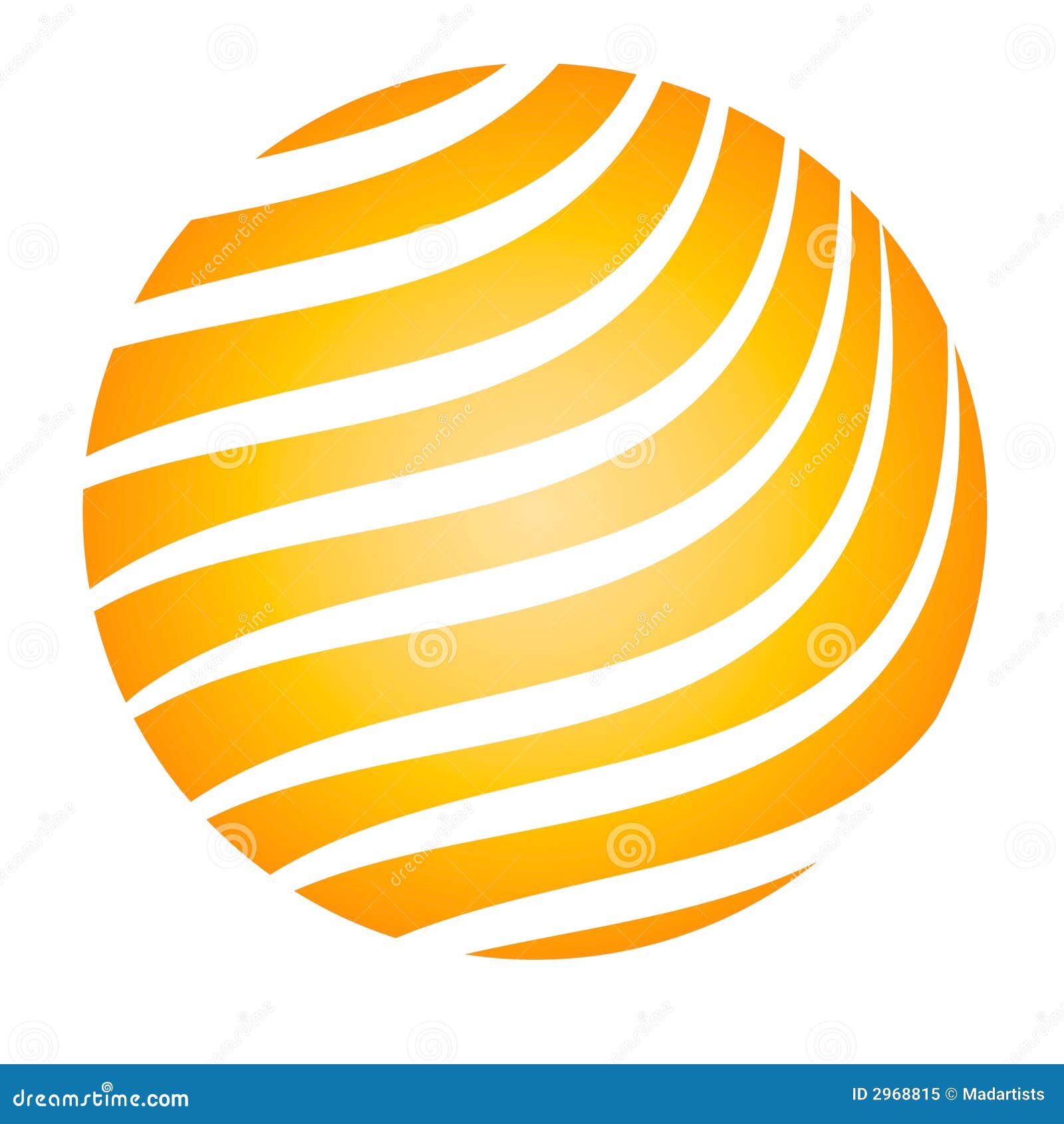 Glowing Ball Yellow Stripes Stock Illustration Illustration of