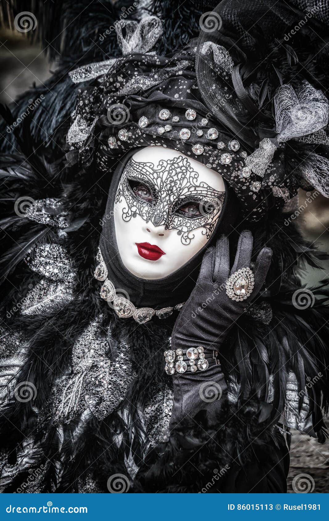 Glowing Black Carnaval Mask Editorial Stock Photo - Image of female ...
