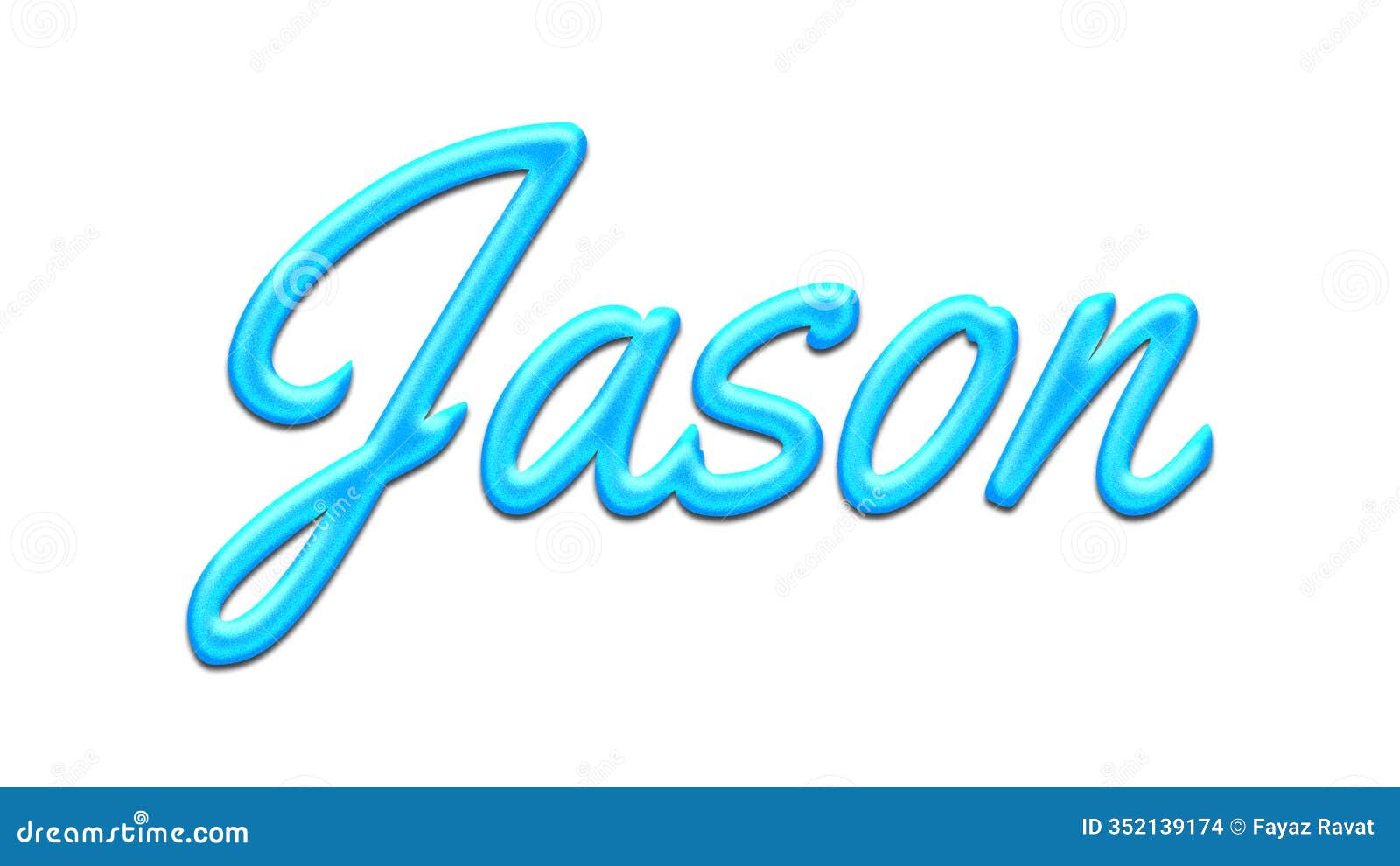 glowing blue effect of name jason on white background.