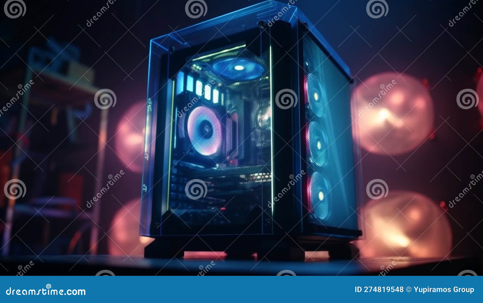 Glowing Blue Spotlight Illuminates Turntable Performance