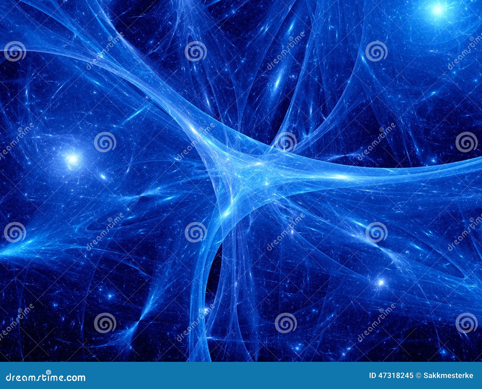 glowing blue synapses in space