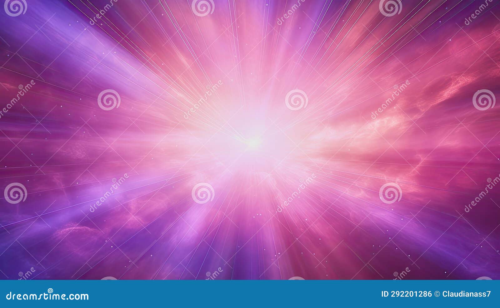 Glowing Bright Devine Light on Purple Background, Spiritual Background