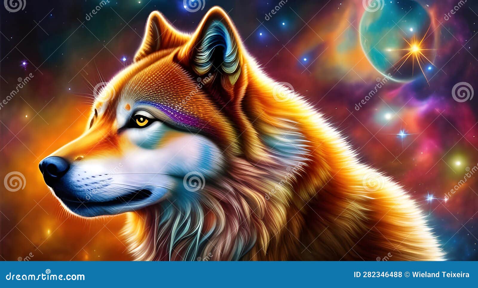 Animated Wolf  Galaxy Background Wallpaper Download  MobCup