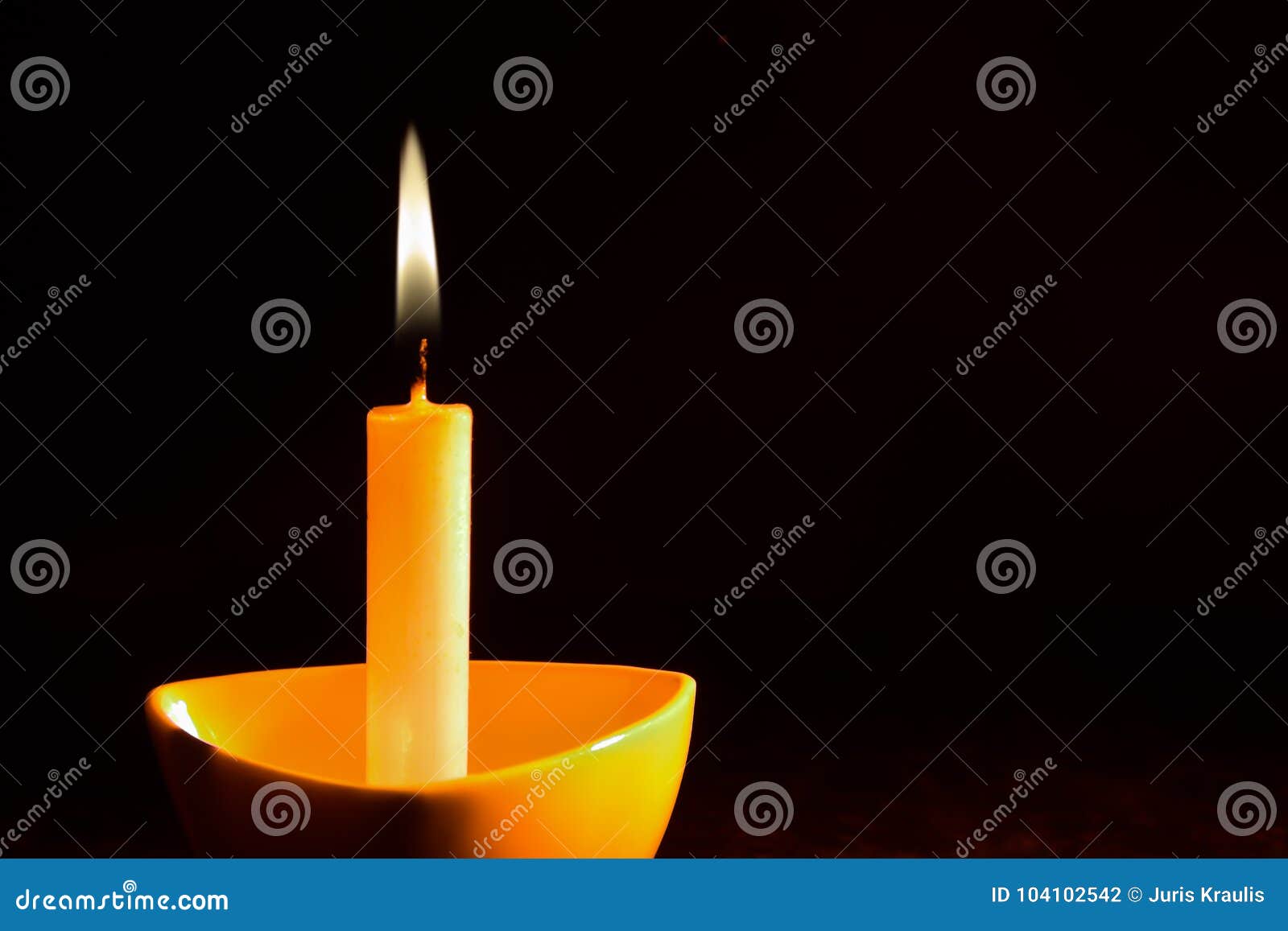 Glowing Candle on the Dark Background Stock Photo - Image of romantic