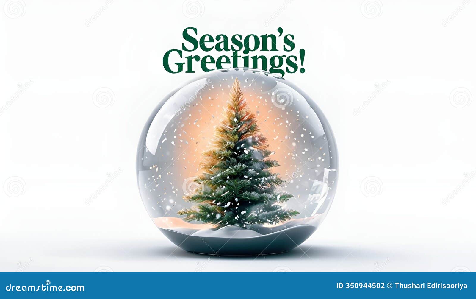 glowing christmas tree in snowy forest clearing new year greeting card
