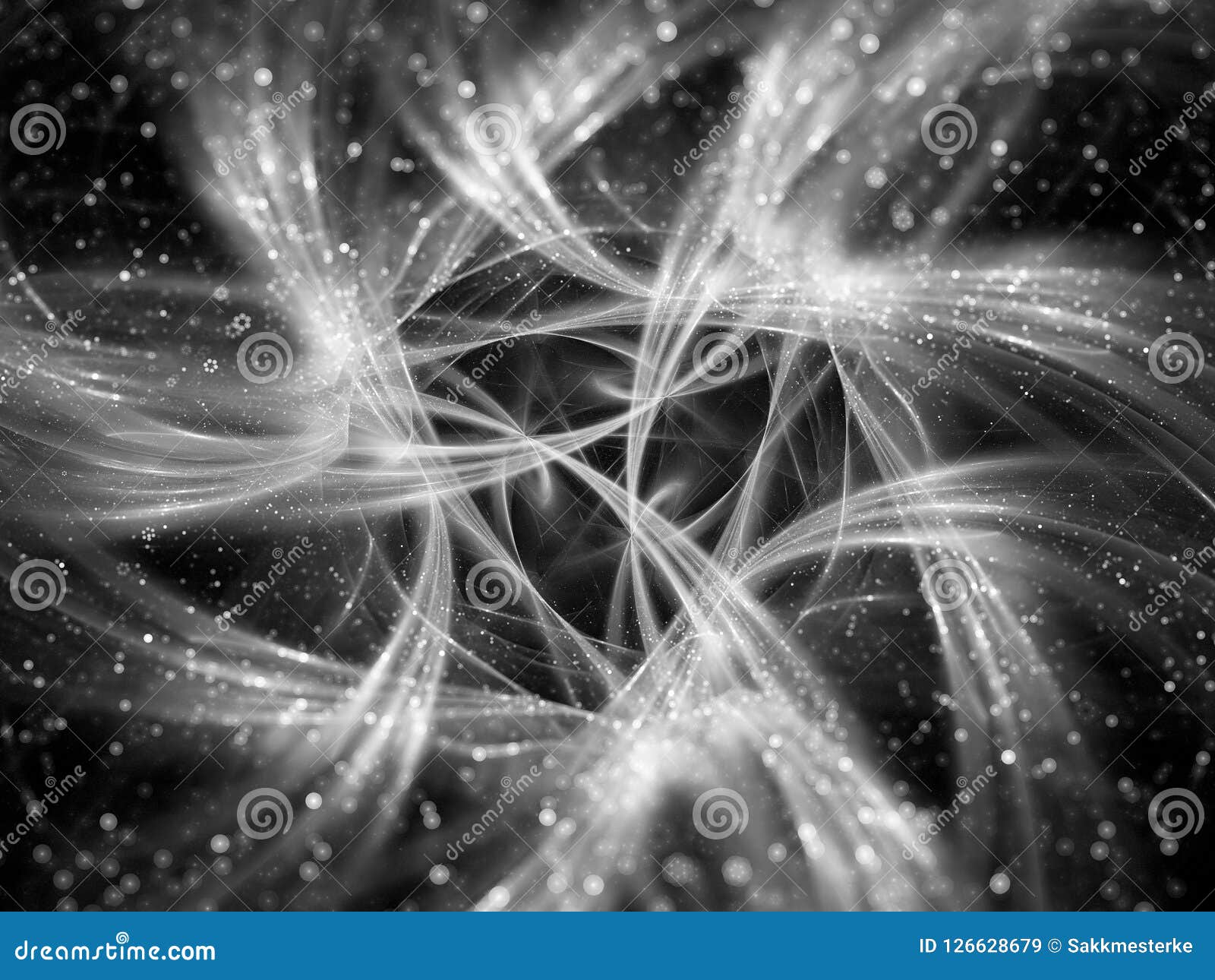 Glowing Connections Curves in Space Stock Illustration Illustration