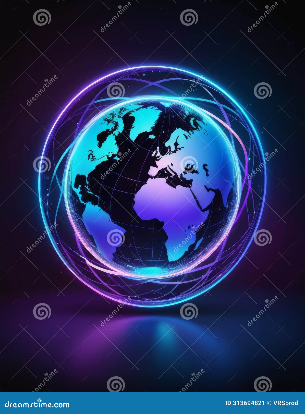 glowing earth network concept