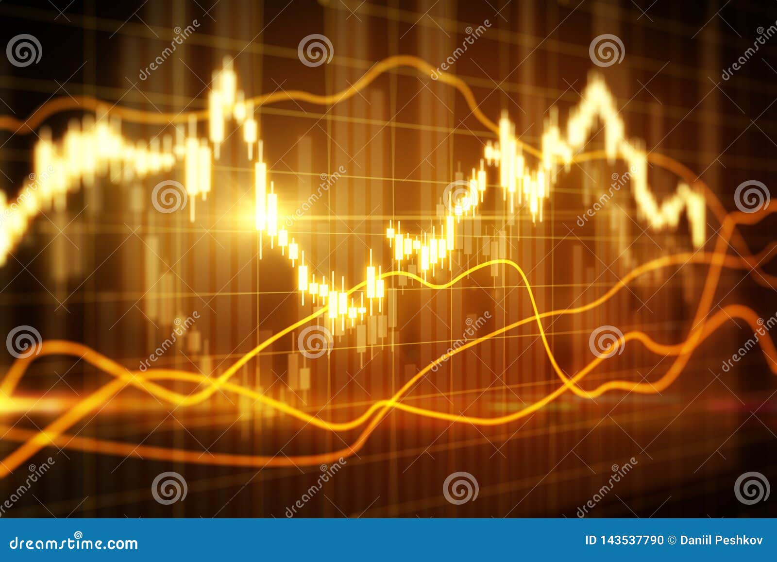 Premium Photo  Creative glowing candlestick forex chart on dark wallpaper  finance growth and trade concept 3d rendering