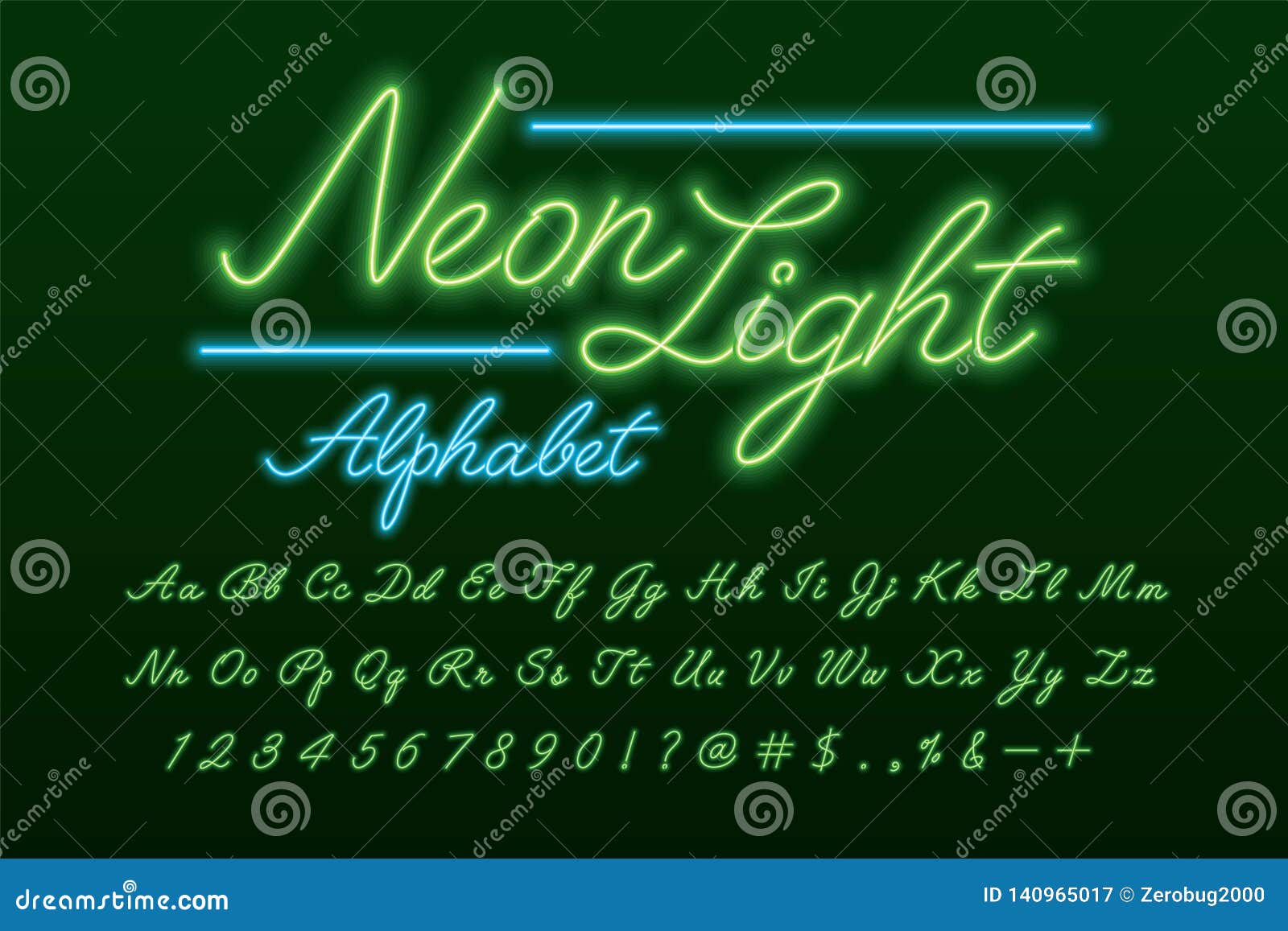 Neon Glow Effect Alphabet PNG Clip Art Letters Script Font 