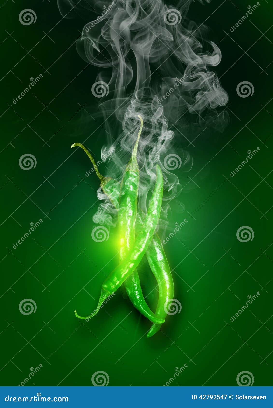 Glowing Green Super Hot Chili Peppers Stock Image Image of flavour