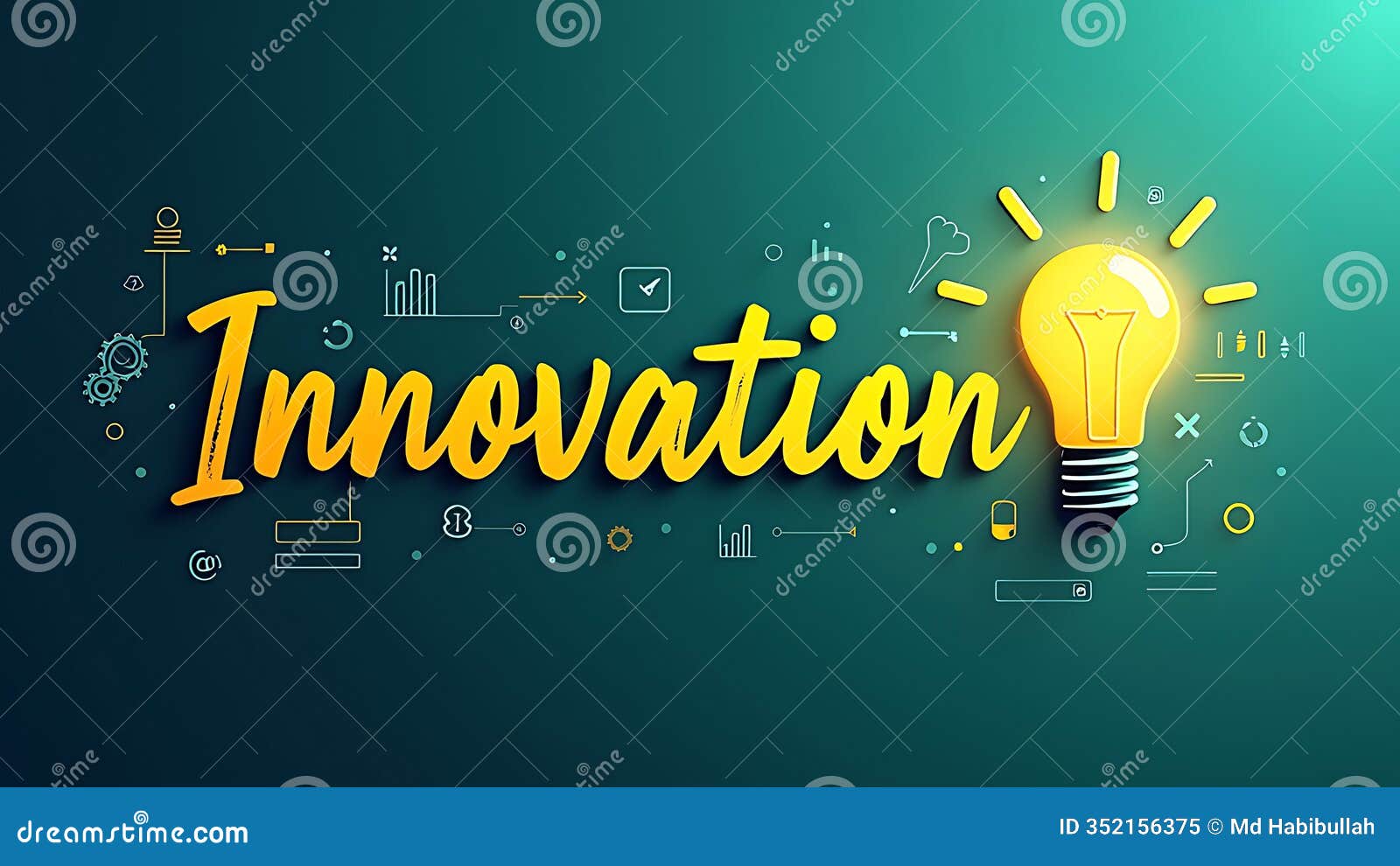 a glowing light bulb illustrates innovation
