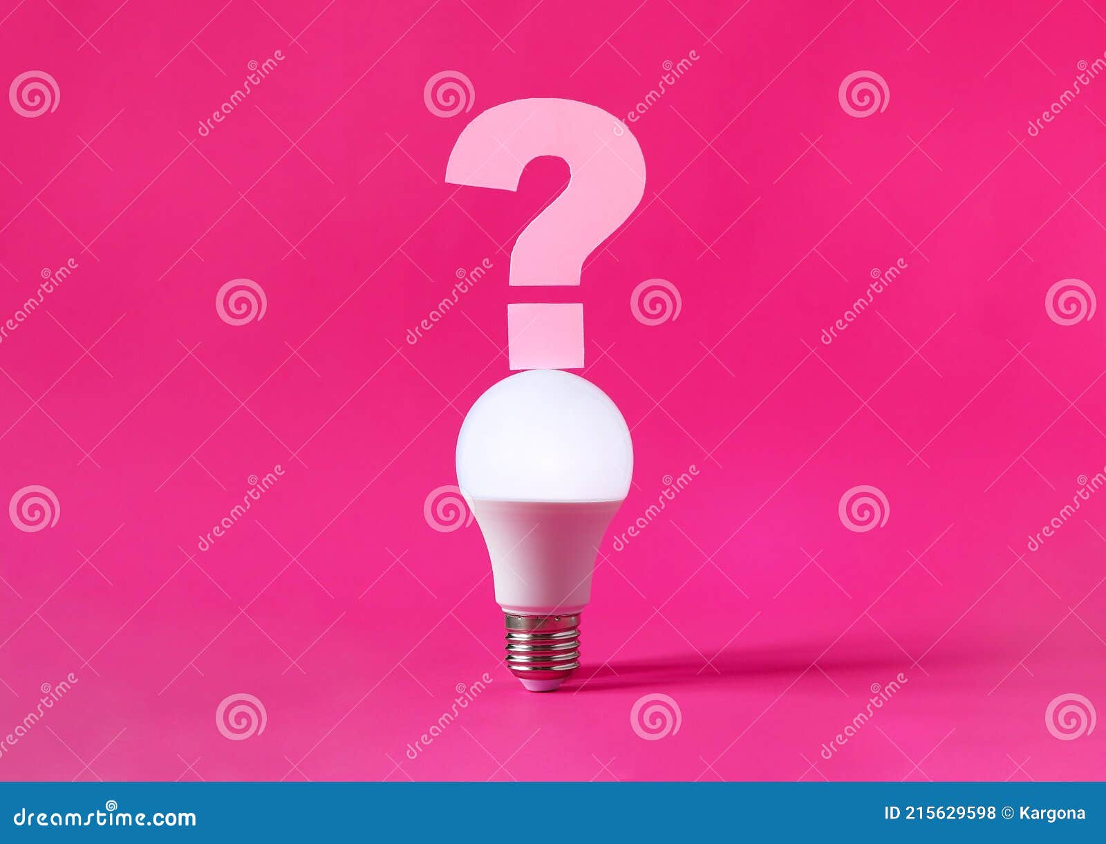 glowing light bulb with question mark on top of it on magenta background. question, searching for ideas concept