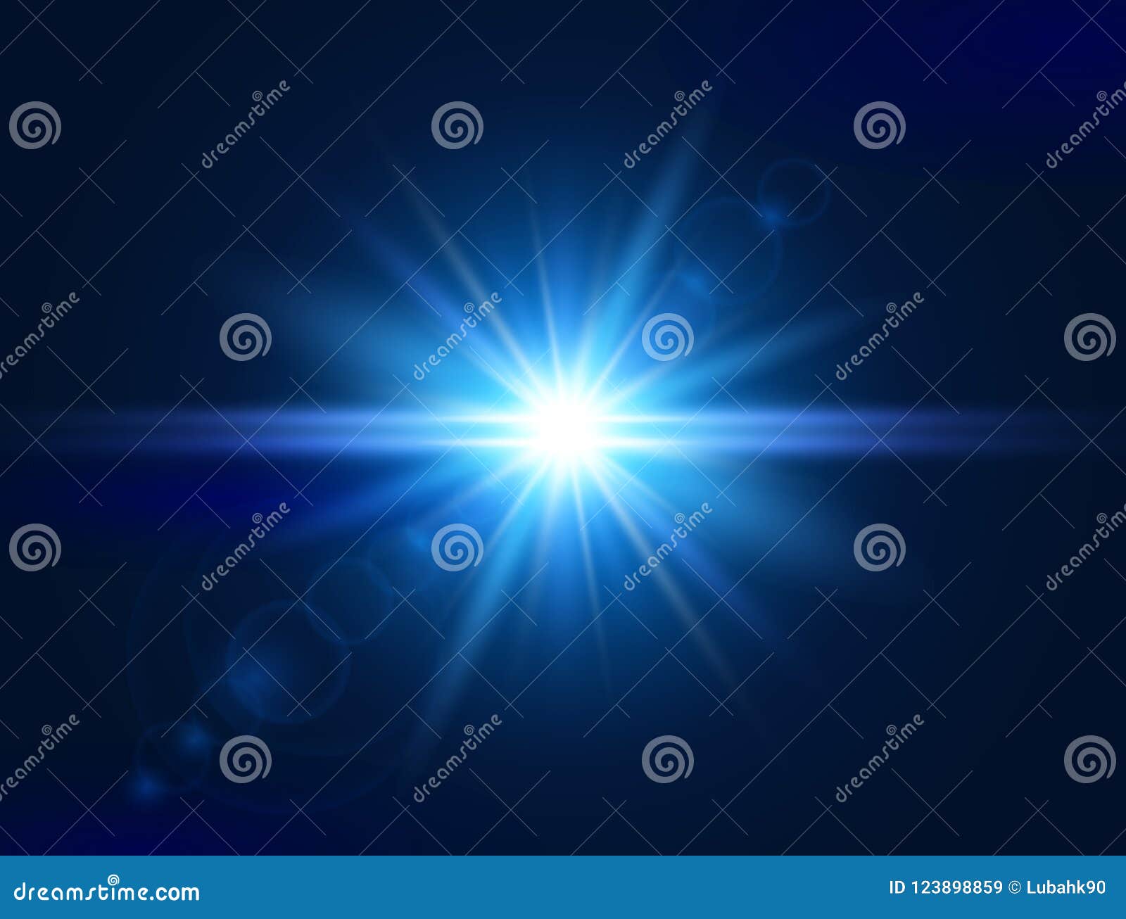 Glowing light effect blue lens flare glare Vector Image