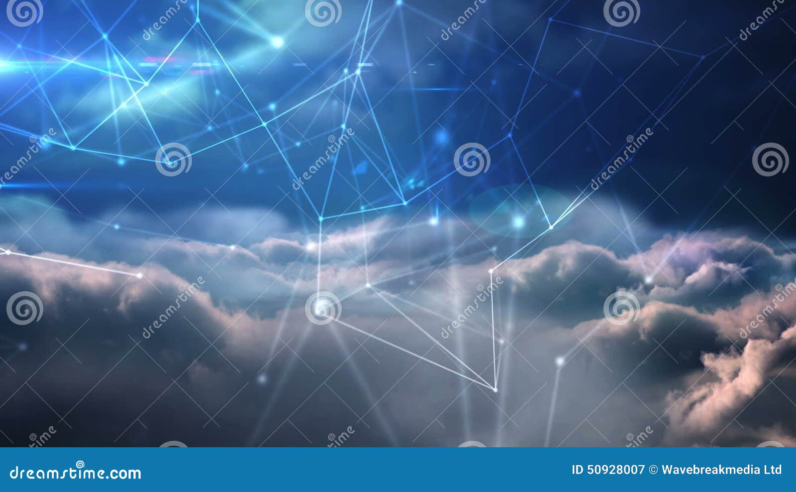 Glowing Lines on Blue Sky Screen Stock Video Video of glow