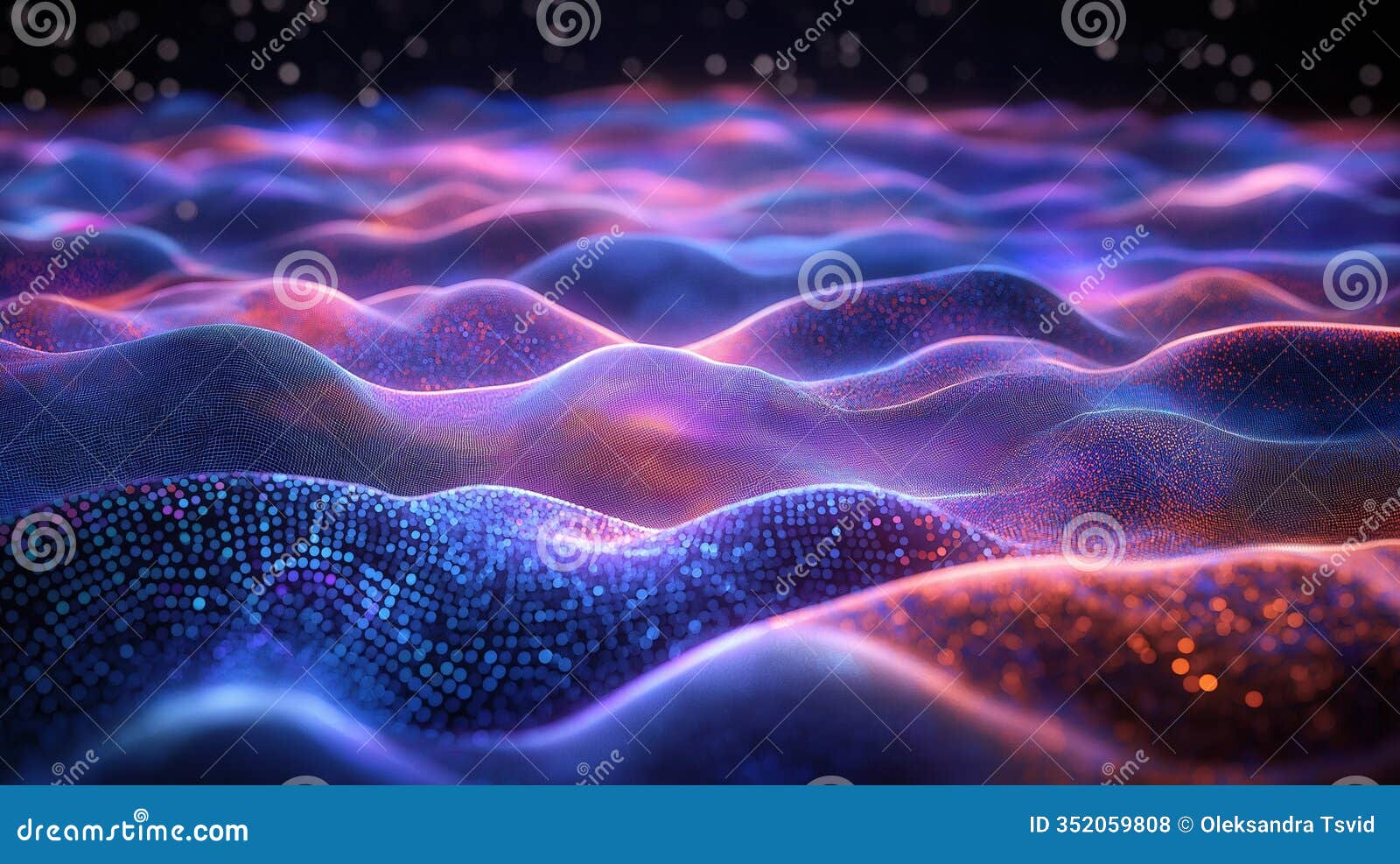 glowing mesh of overlapping neural networks and data streams