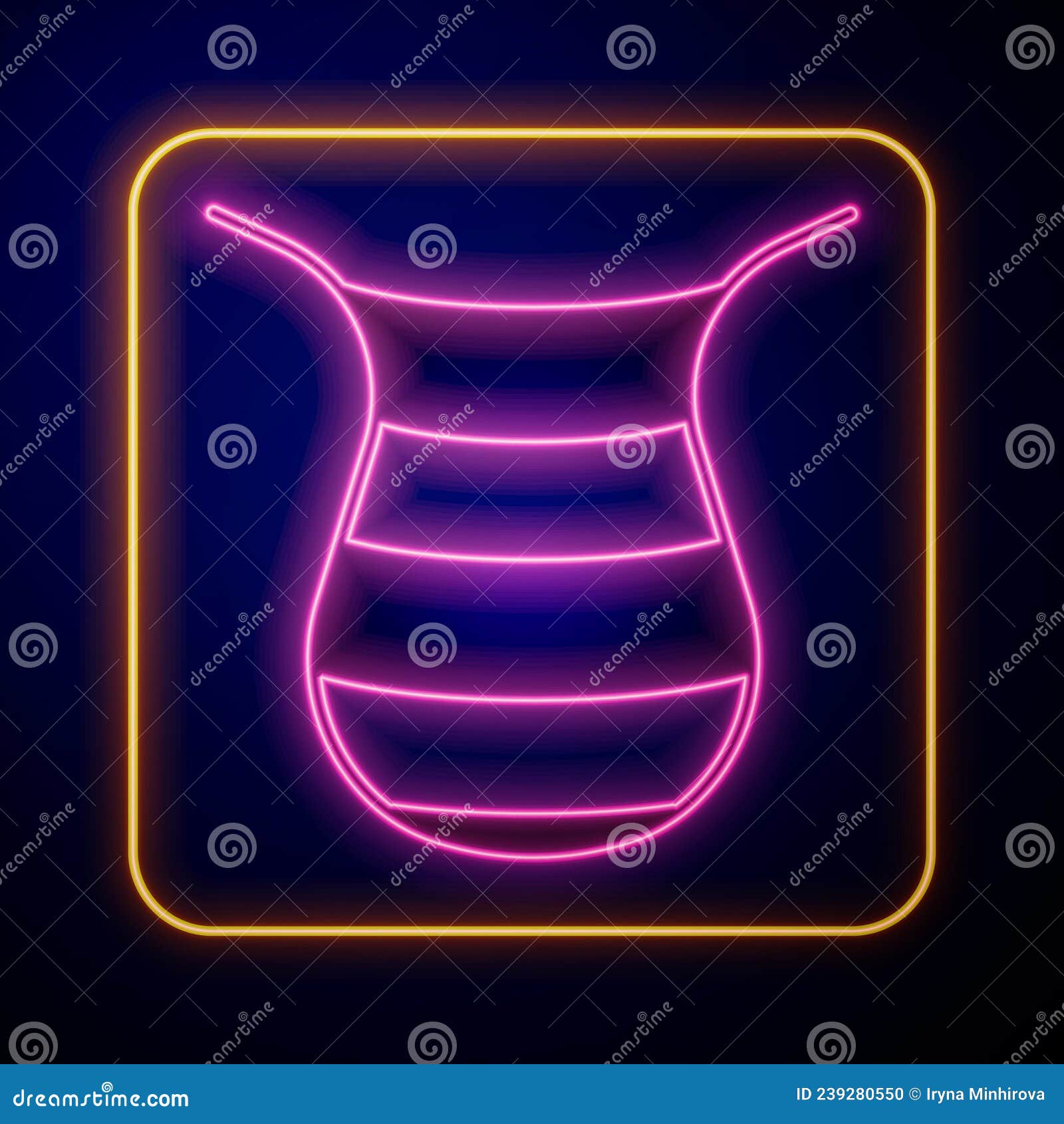 Glowing Neon Fishing Net Icon Isolated on Black Background