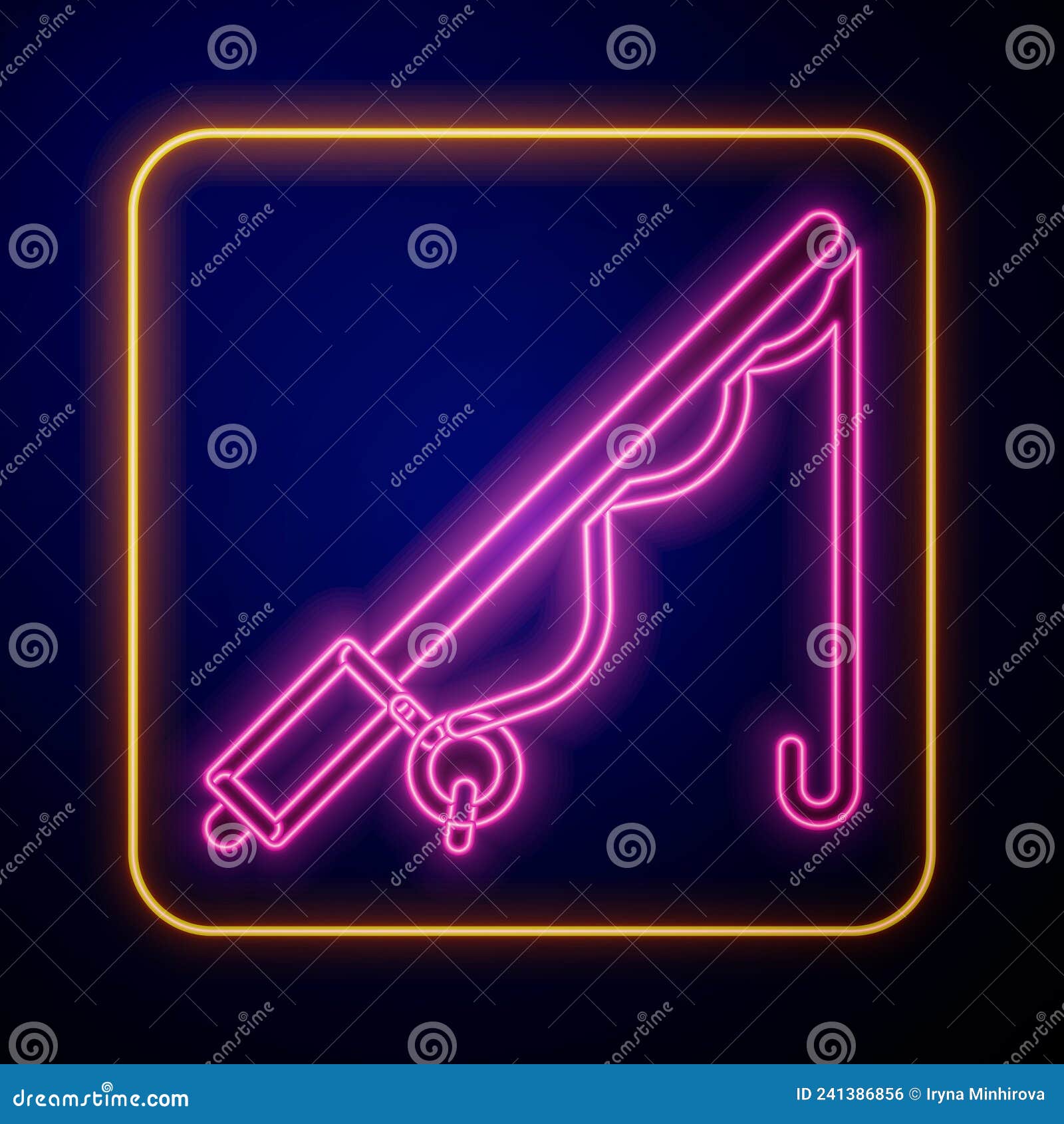 Glowing Neon Fishing Rod Icon Isolated on Black Background. Catch a Big Fish  Stock Vector - Illustration of glowing, sport: 241386856