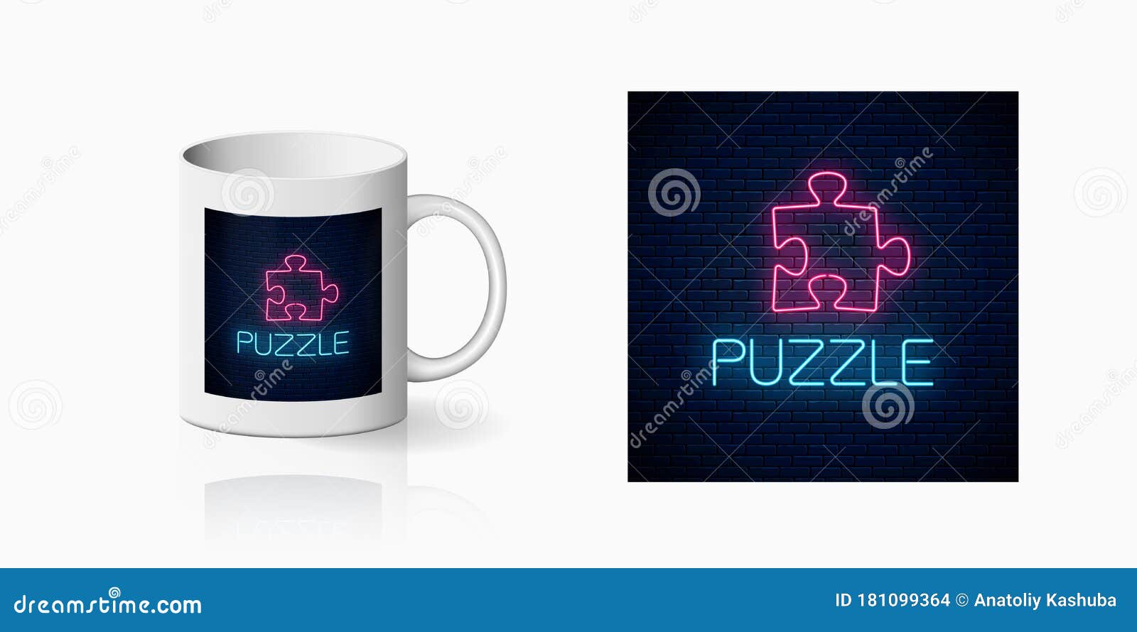 Download Glowing Neon Icon Of Logical Concept Print For Cup Design ...