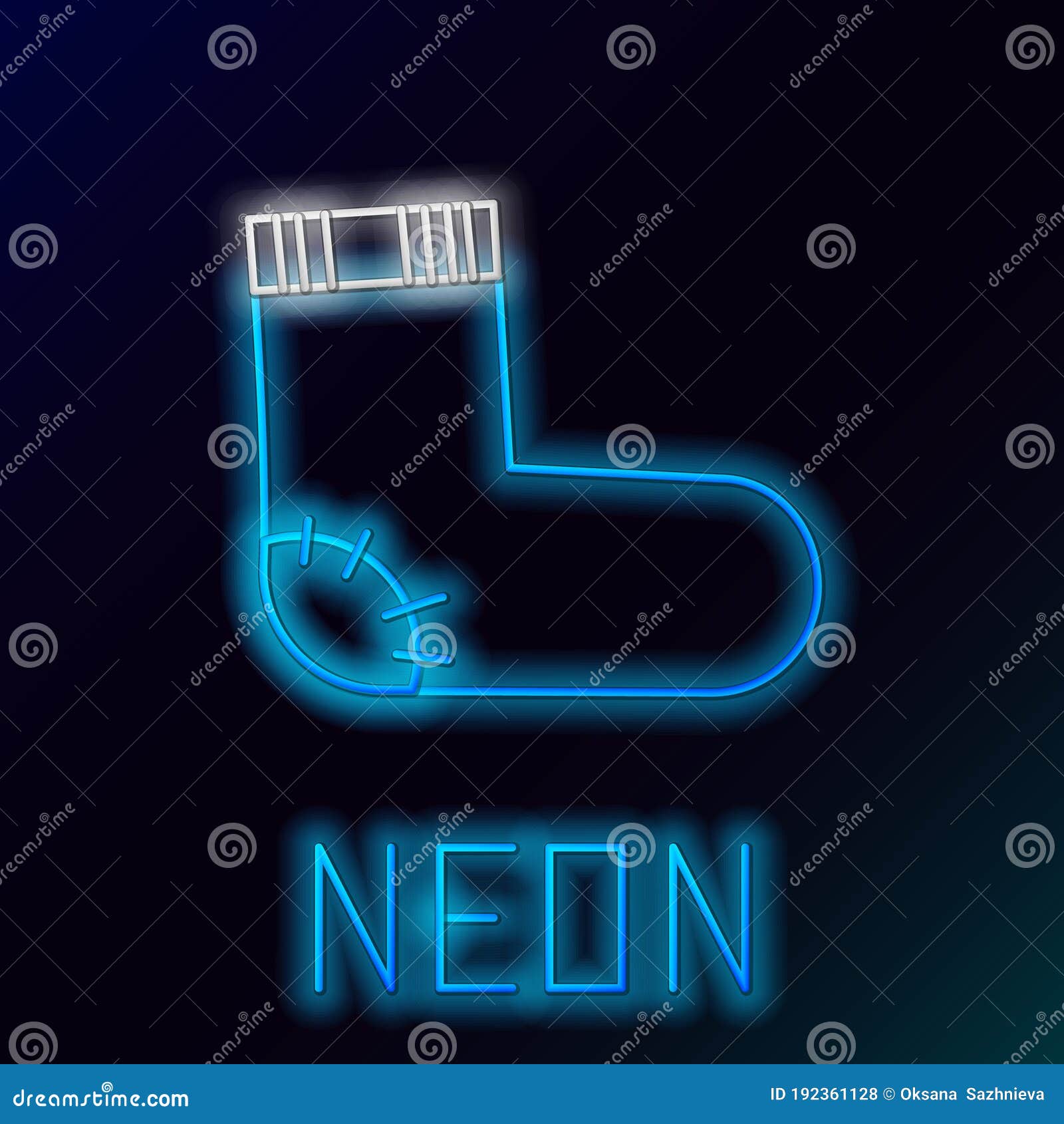 Glowing Neon Line Baby Socks Clothes Icon Isolated on Black Background ...