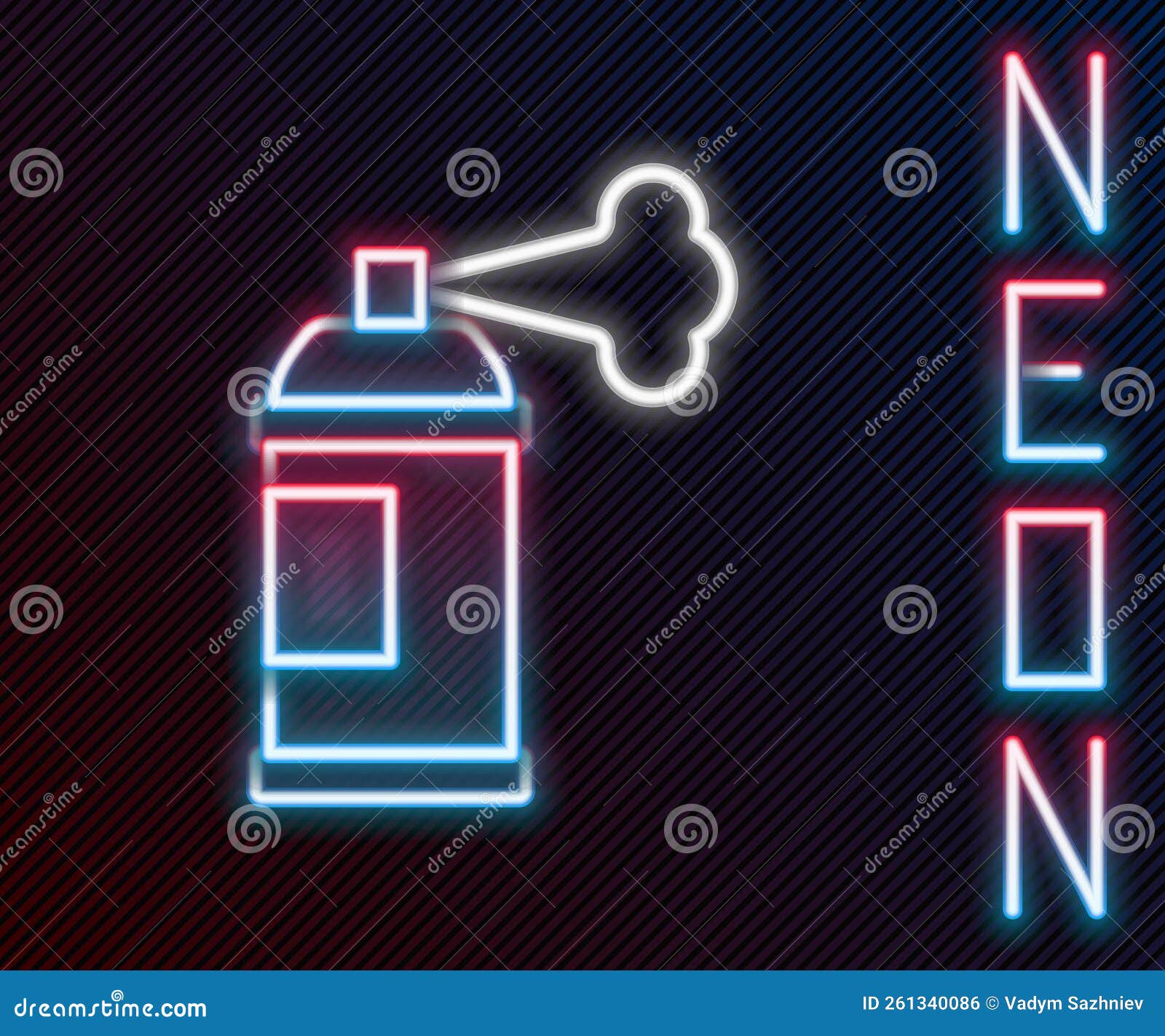Glowing neon paint spray can icon isolated Vector Image