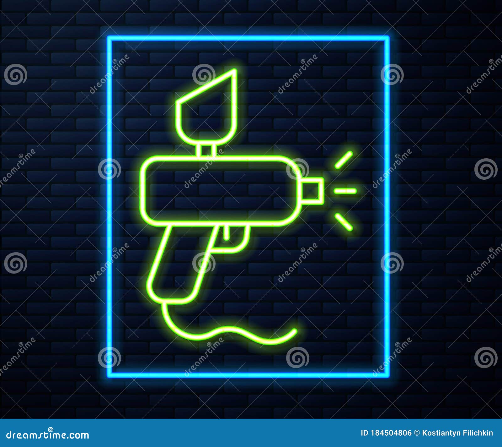 Glowing neon paint spray can icon isolated Vector Image