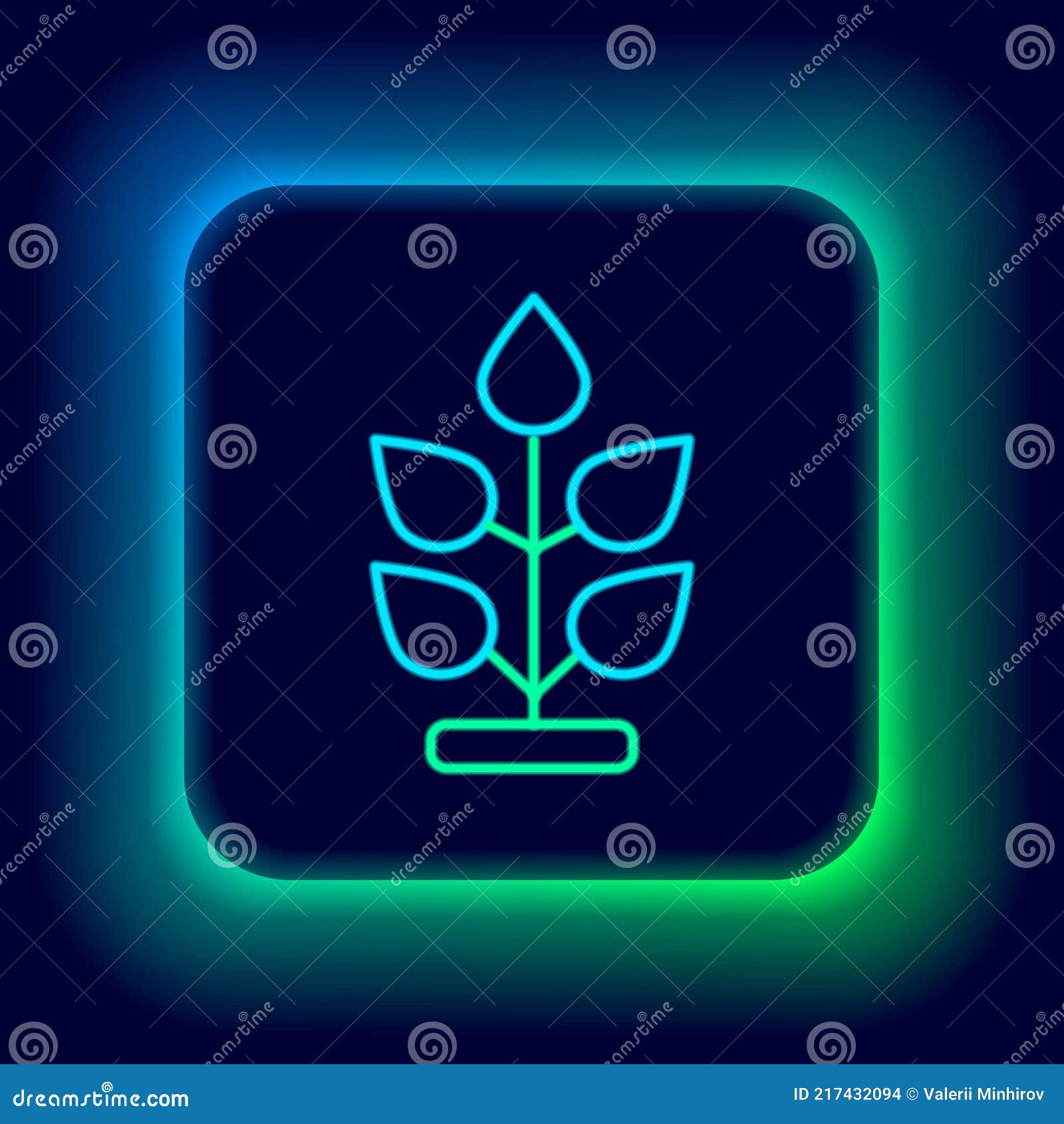 glowing neon line plant icon  on black background. seed and seedling. leaves sign. leaf nature. colorful outline