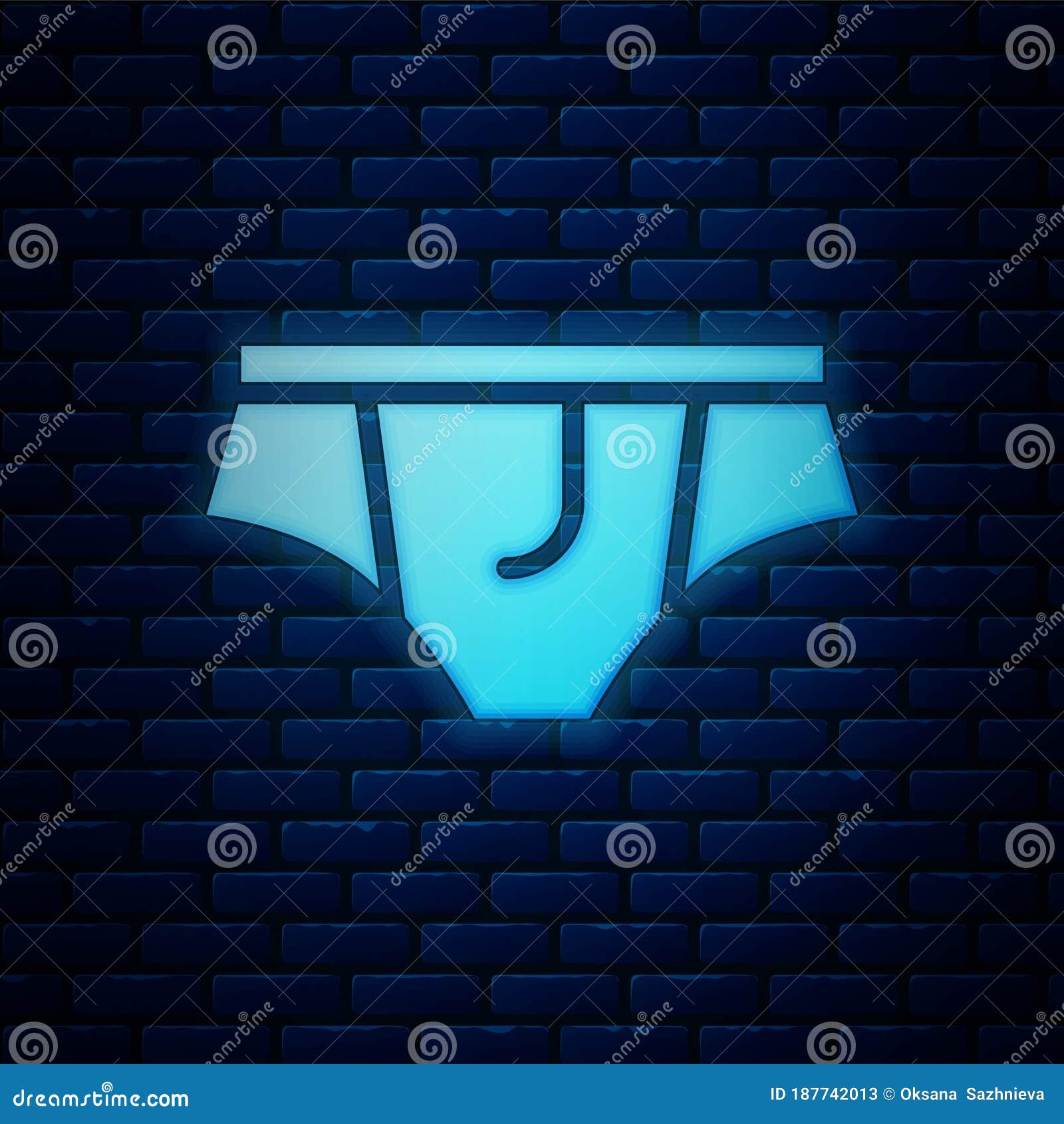 Premium Vector  Glowing neon line woman underwear icon isolated on brick  wall background vector illustration